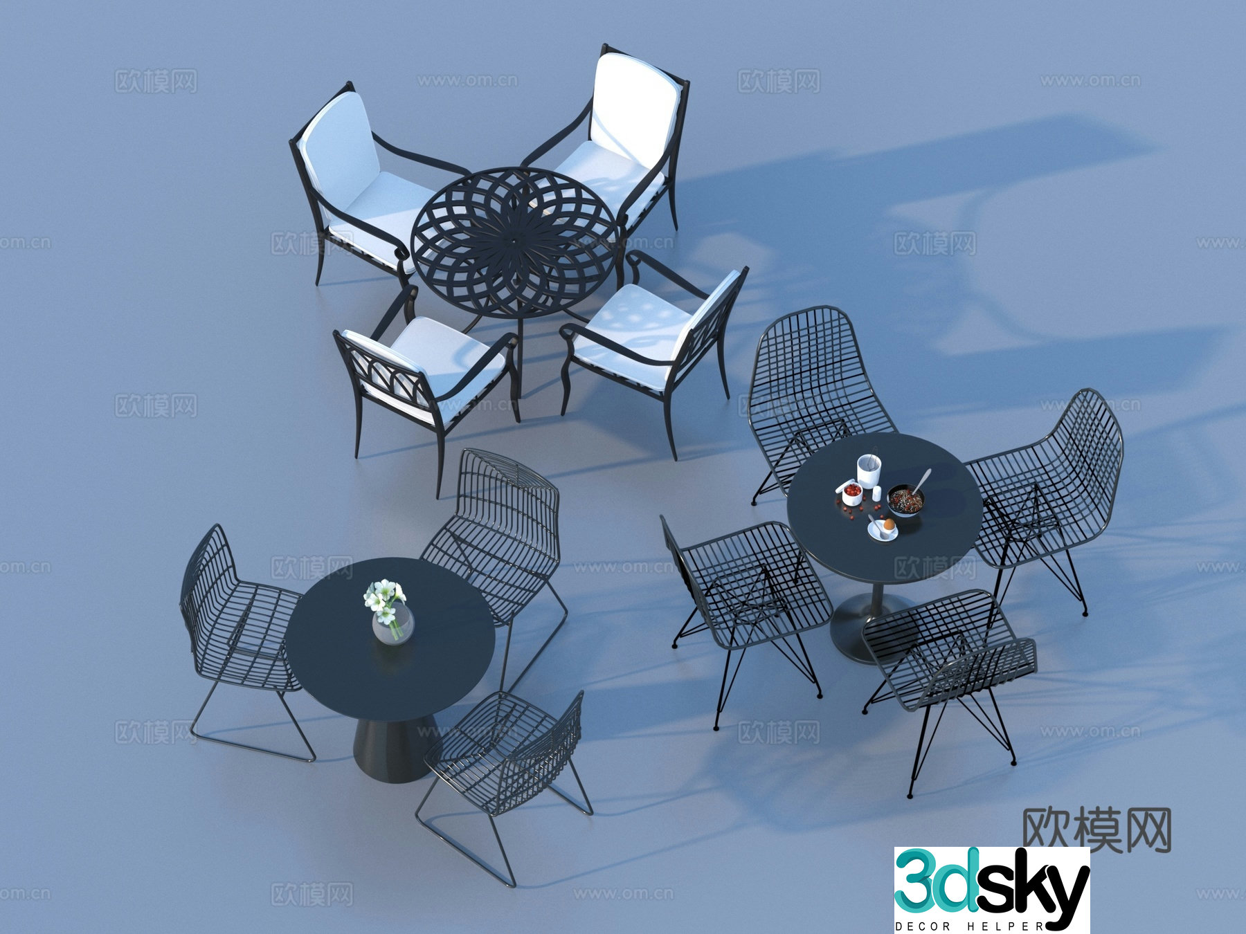 Dining table and chair combination Dining table Dining chair 3d model