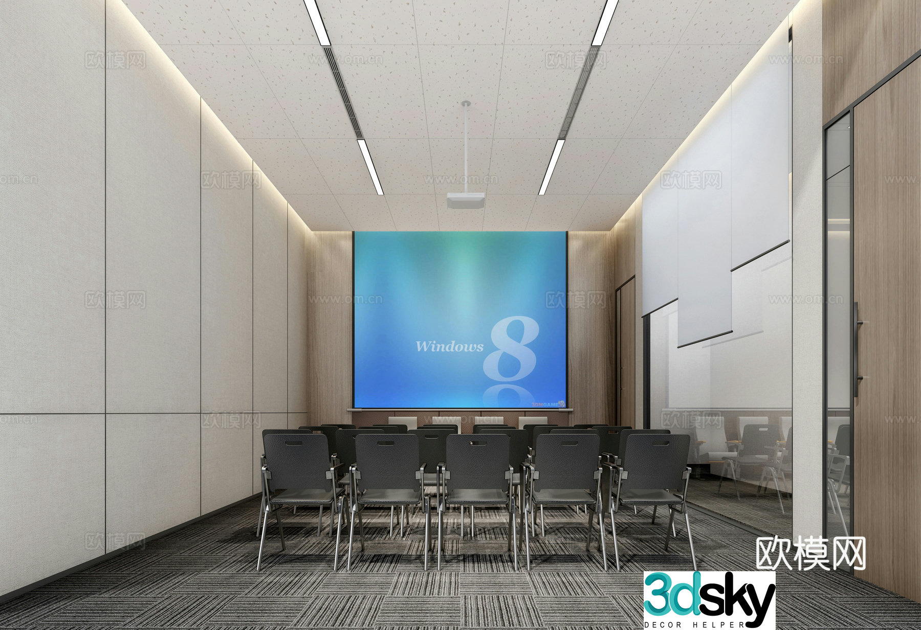 Modern conference room Training room 3d model