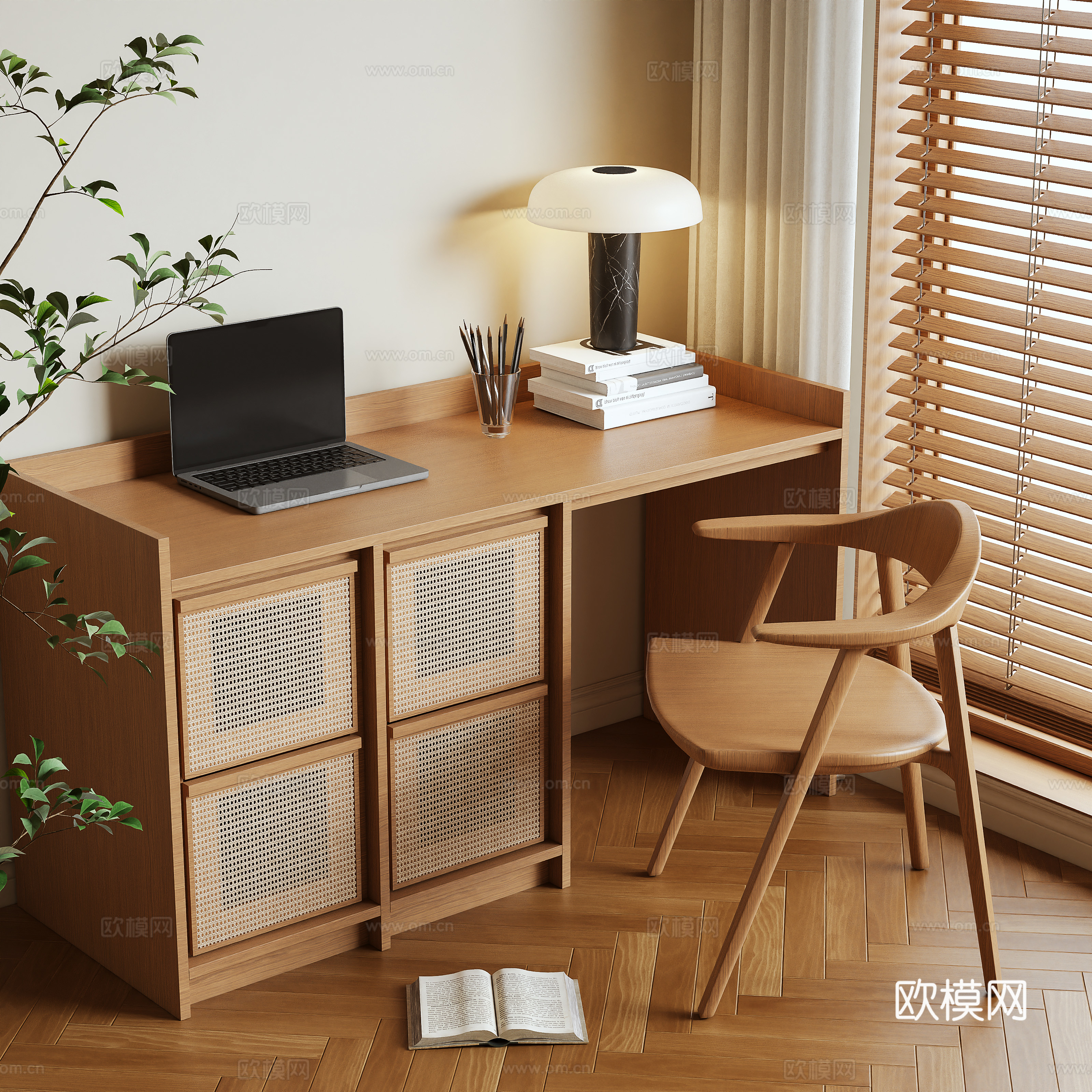 Log Wind Desk 3D Model