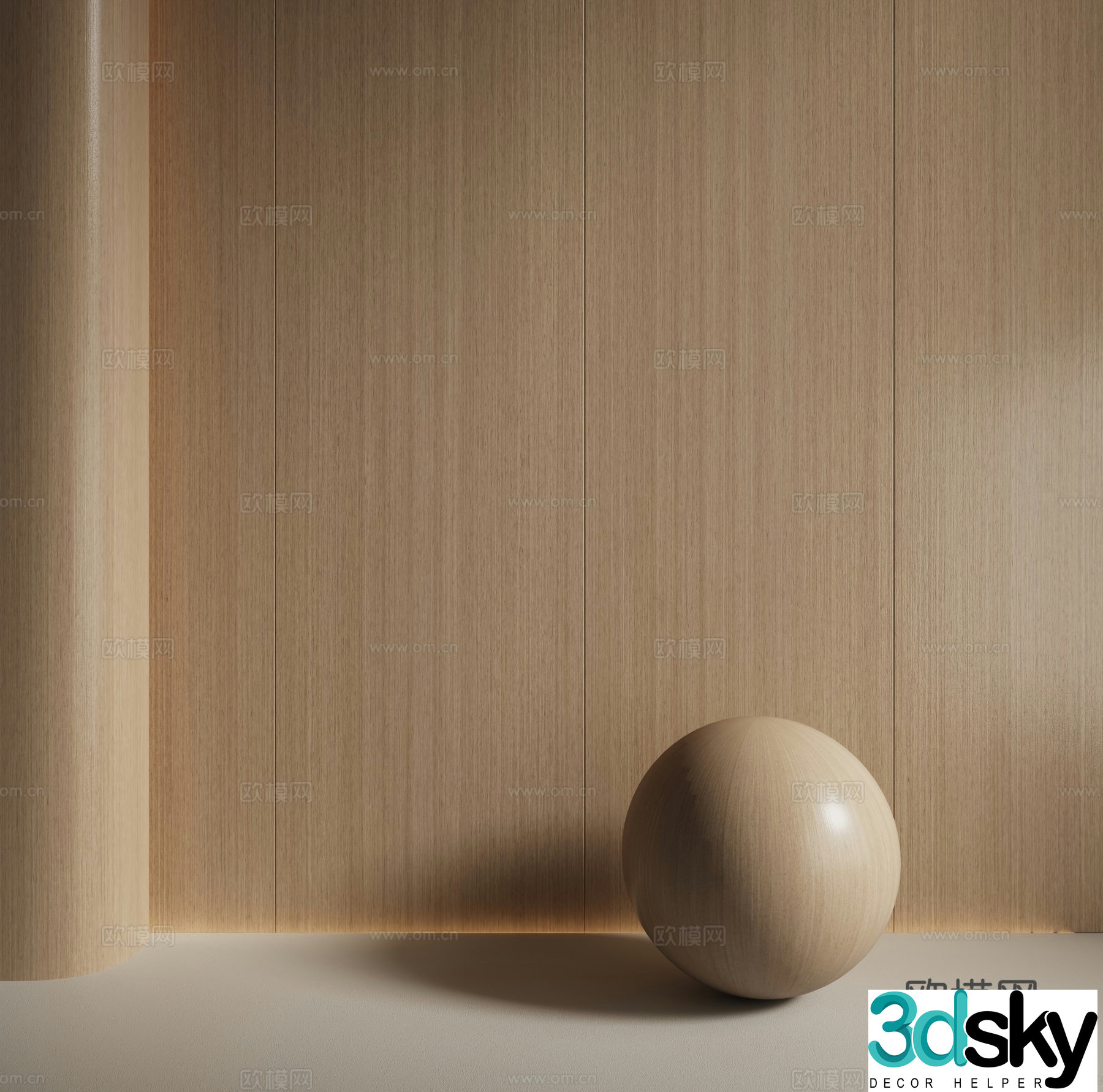 Modern wood grain 3d model