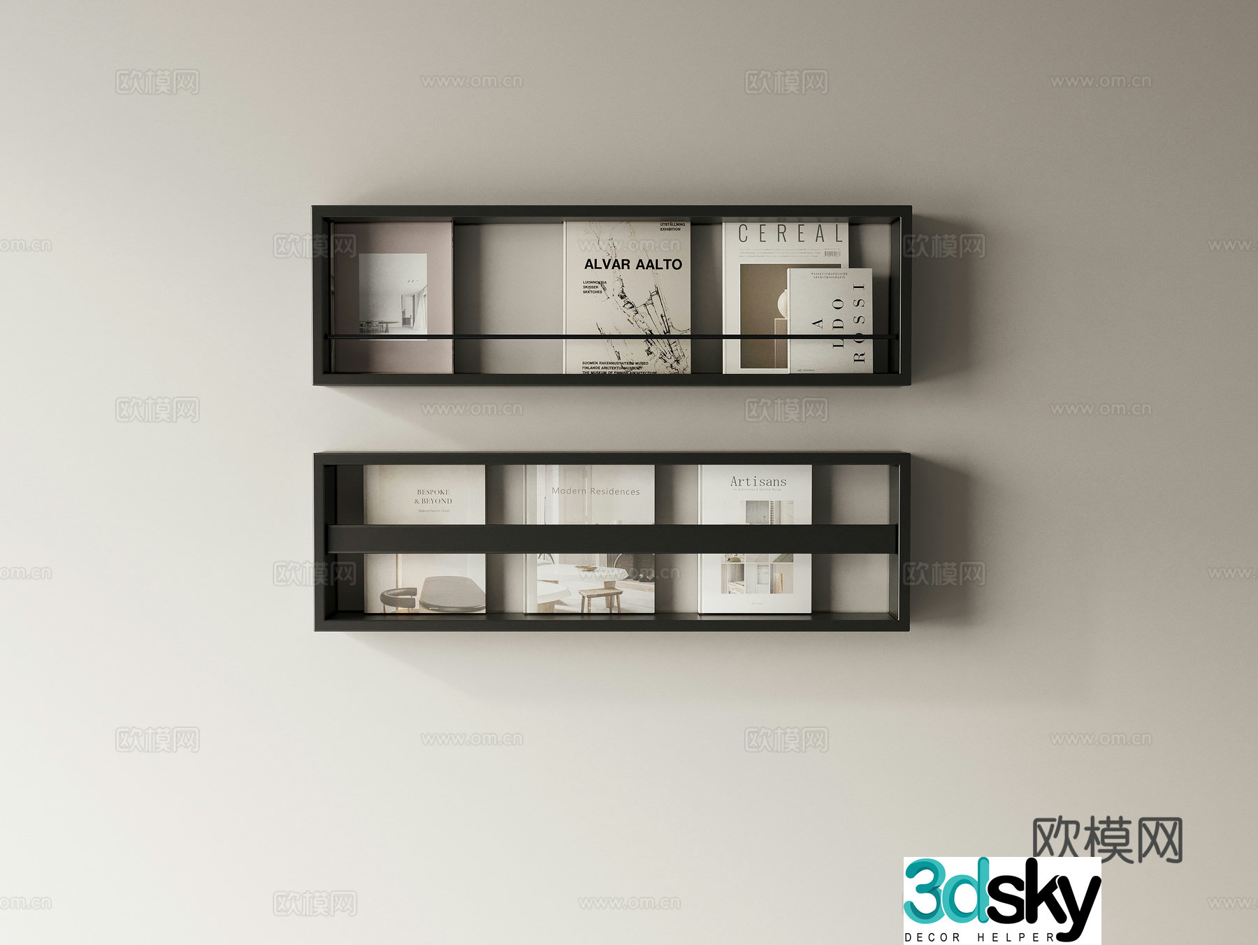 Wall decoration bookshelf shelf 3D model