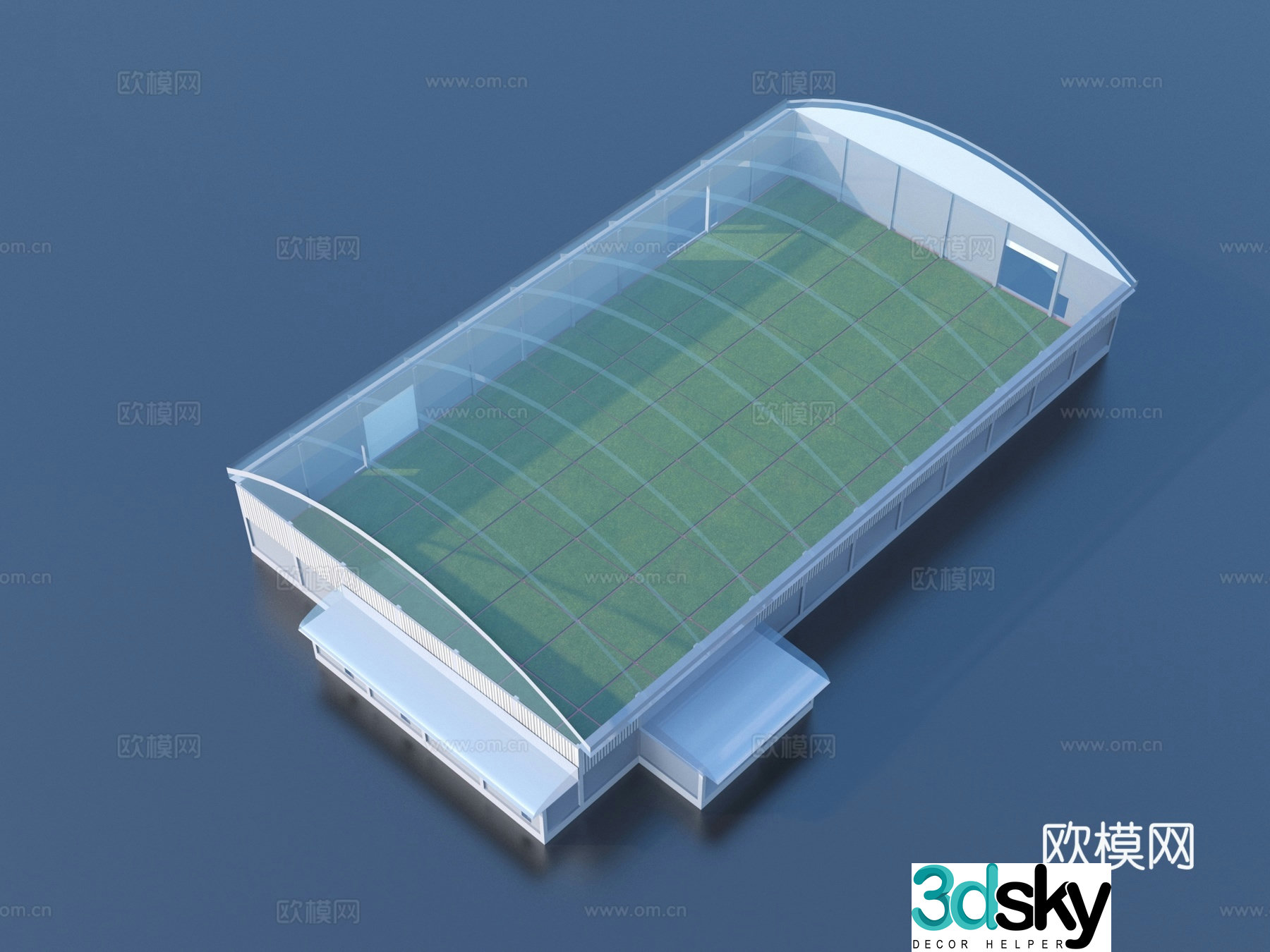 Greenhouse Glass House Glass Daylighting Top 3D Model