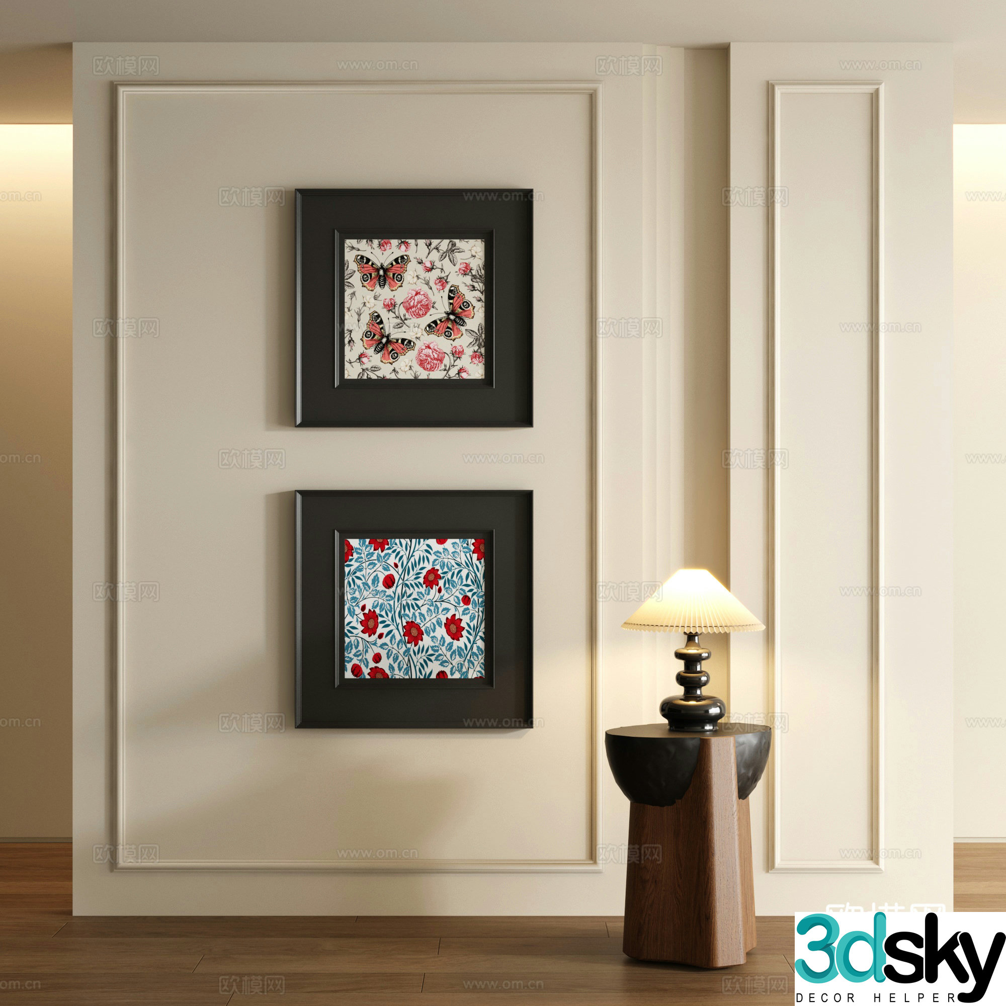3D model of medieval style decorative painting