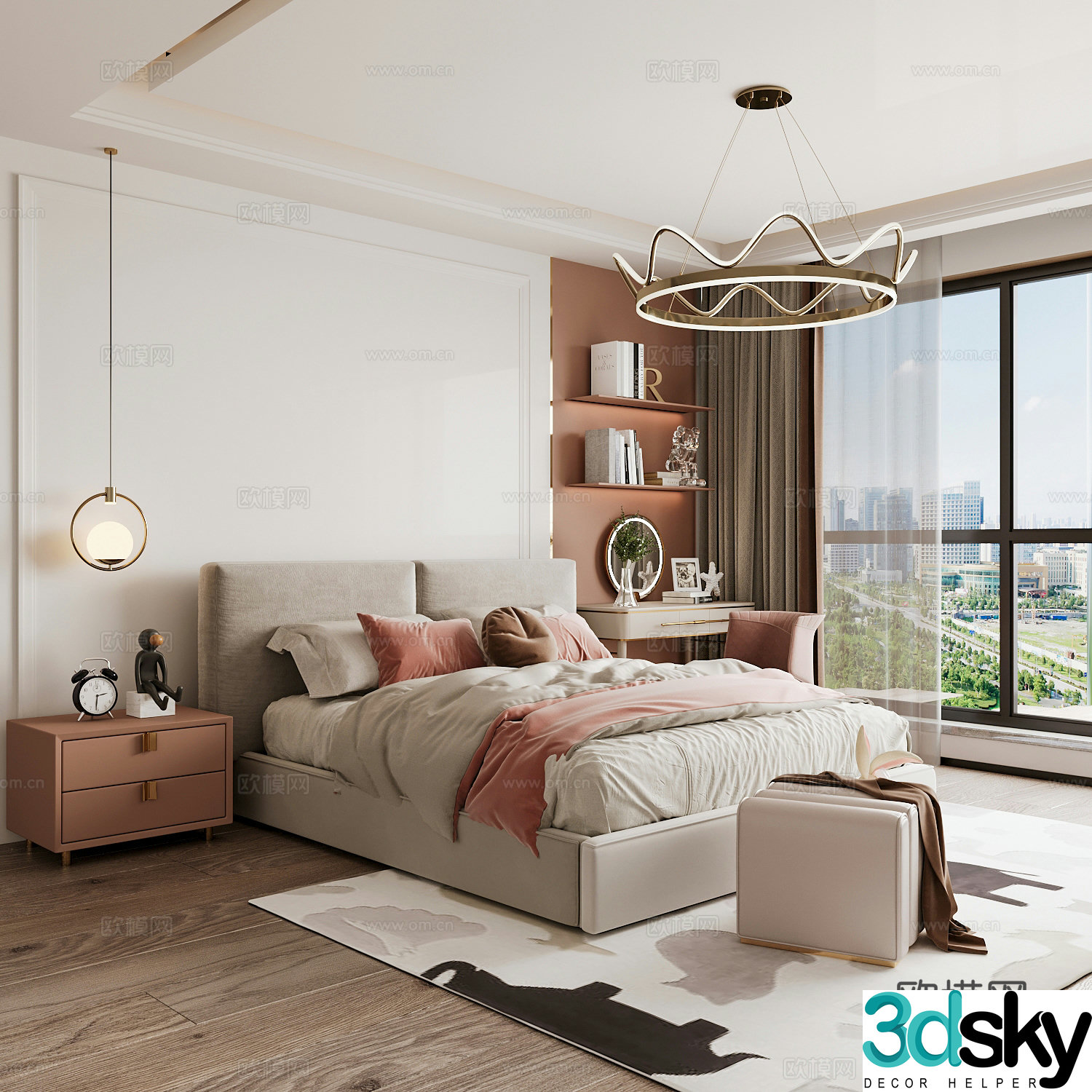 Modern children’s room boy’s room girl’s room children’s bed children’s wardrobe children’s desk 3d model