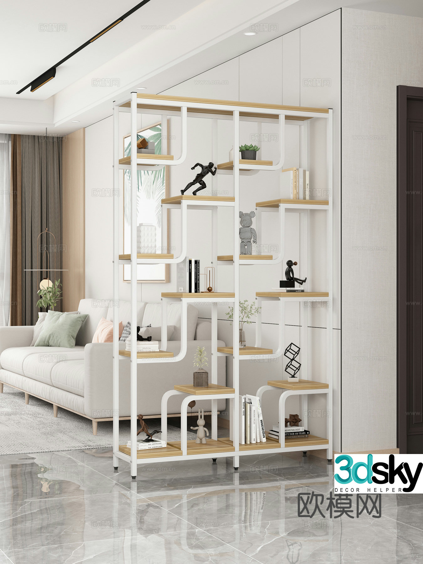 Partition Storage rack Porch rack Multi-layer storage rack Ornament combination 3D model