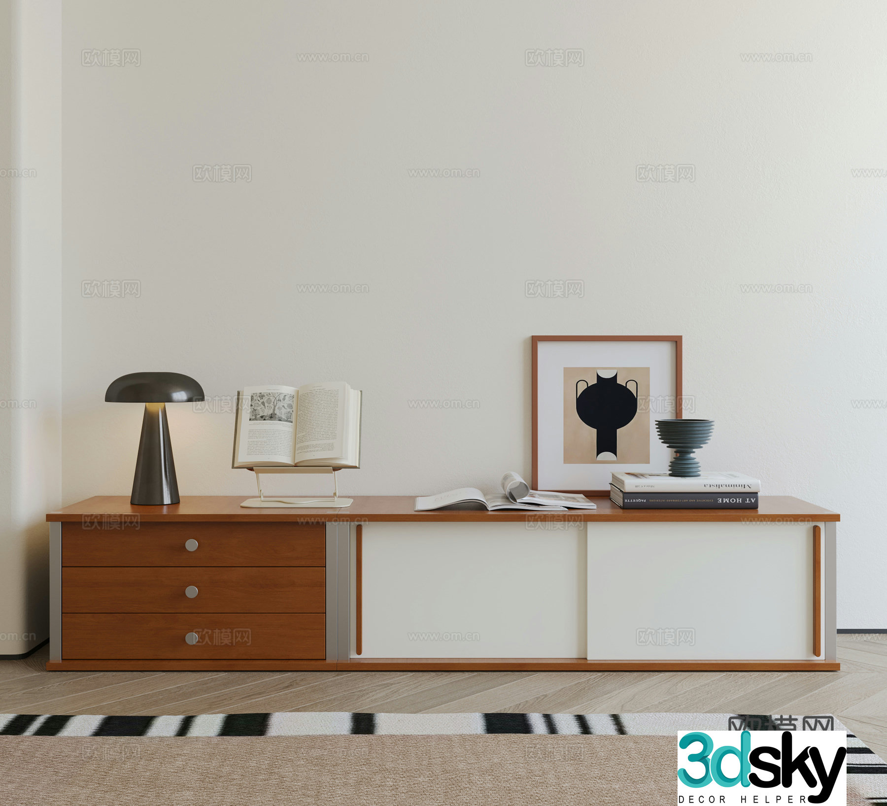 Modern medieval TV cabinet 3d model