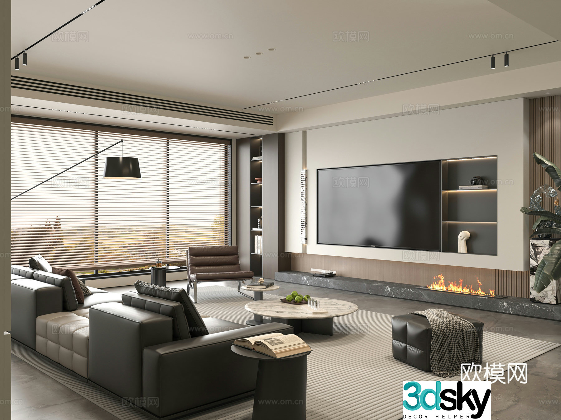 Minotti modern Italian living room 3d model