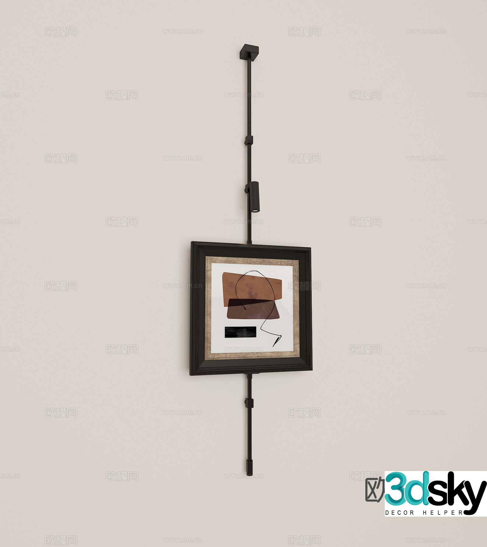 Modern retro wall lamp hanging painting 3d model