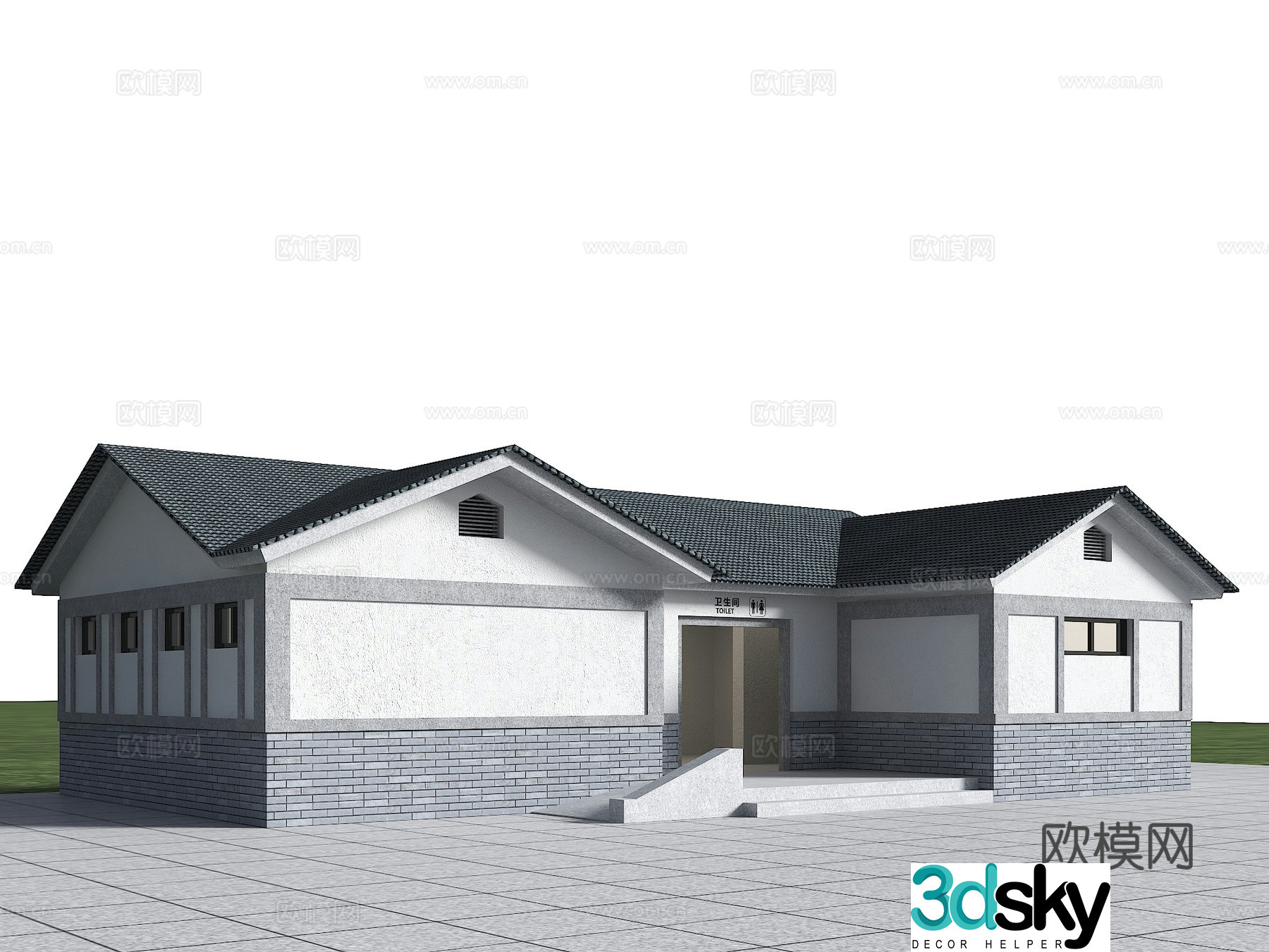 Modern public toilet park public toilet toilet public toilet small landscape building 3d model