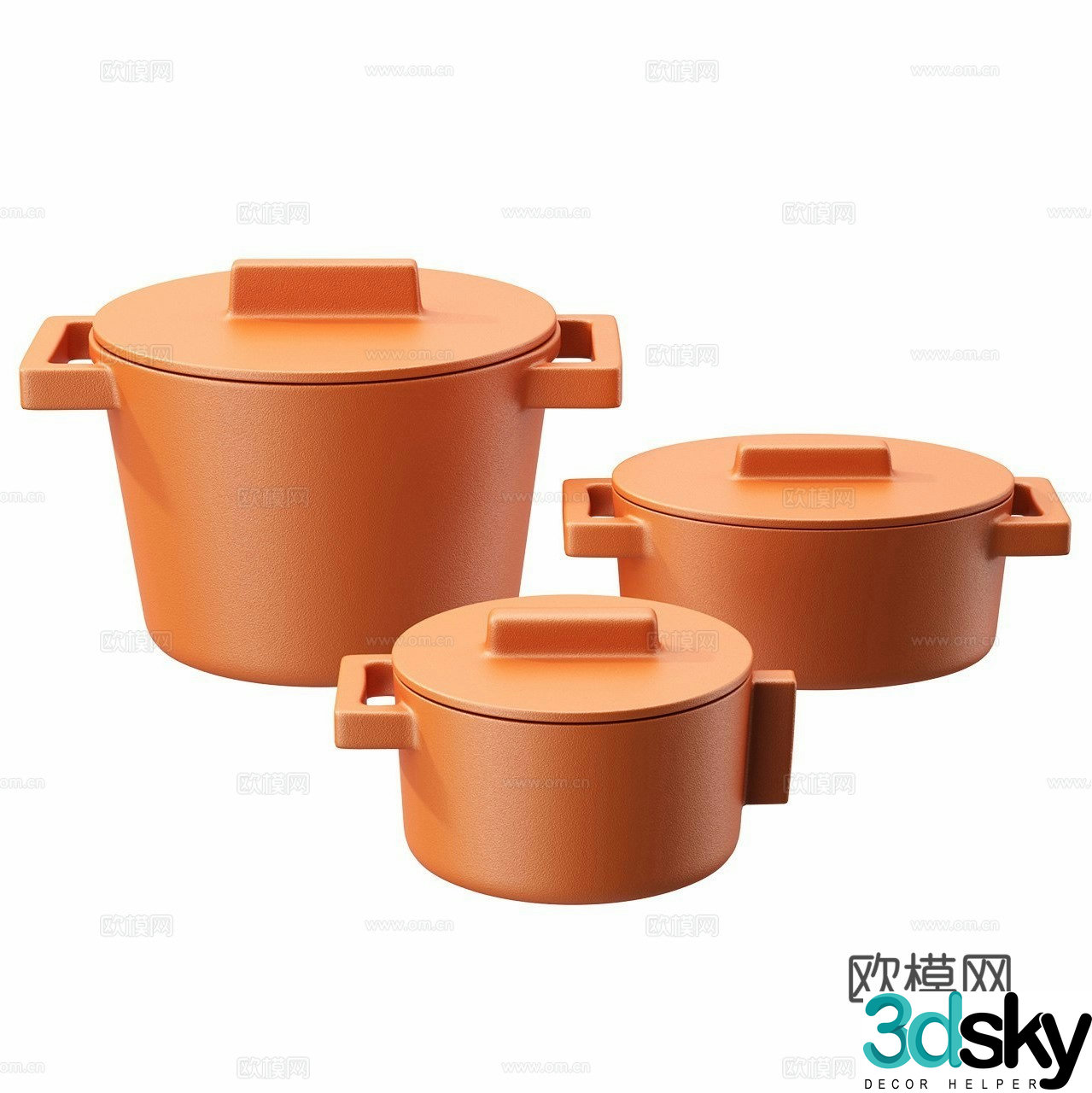 Modern minimalist casserole 3d model
