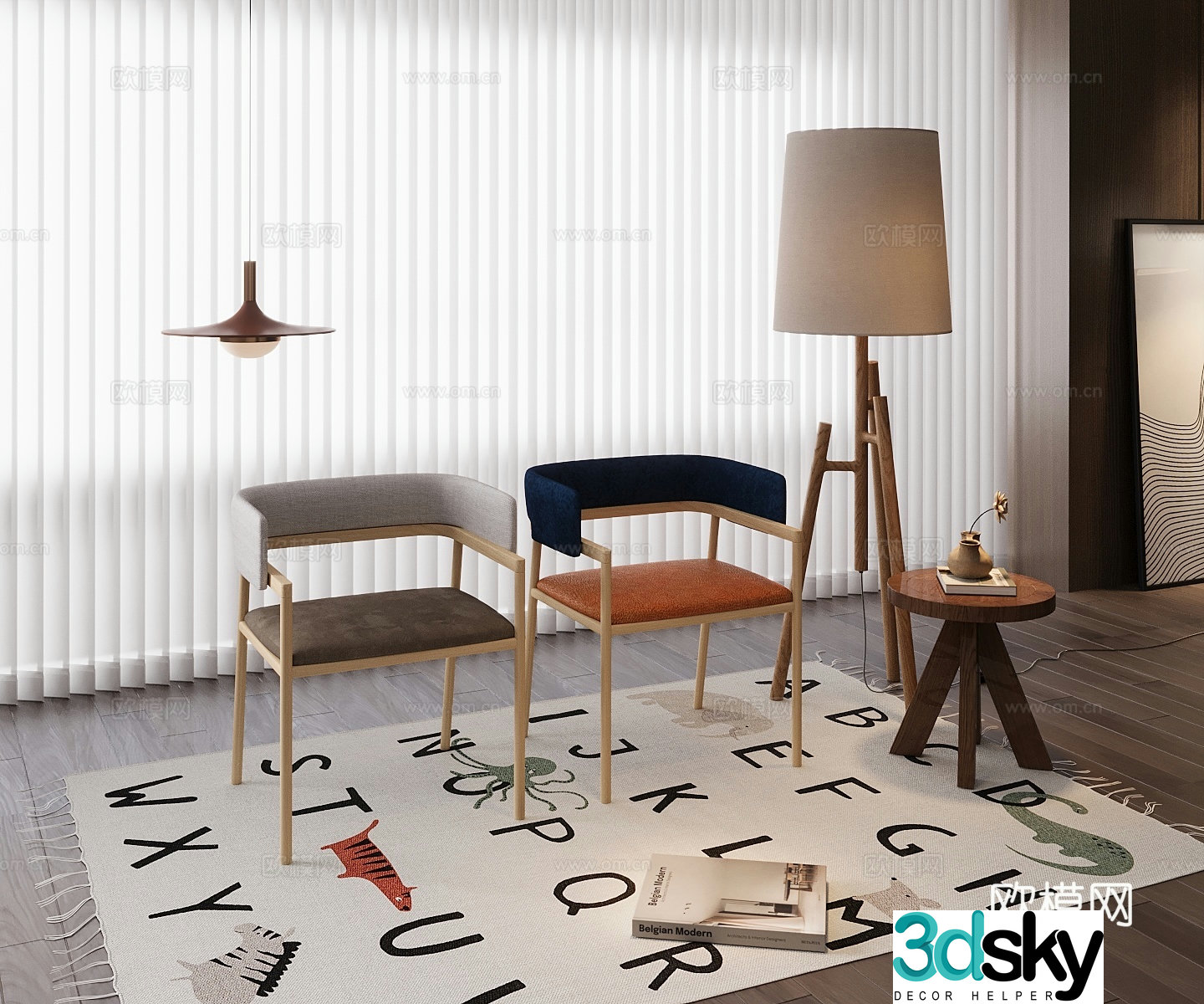 Modern single chair 3d model