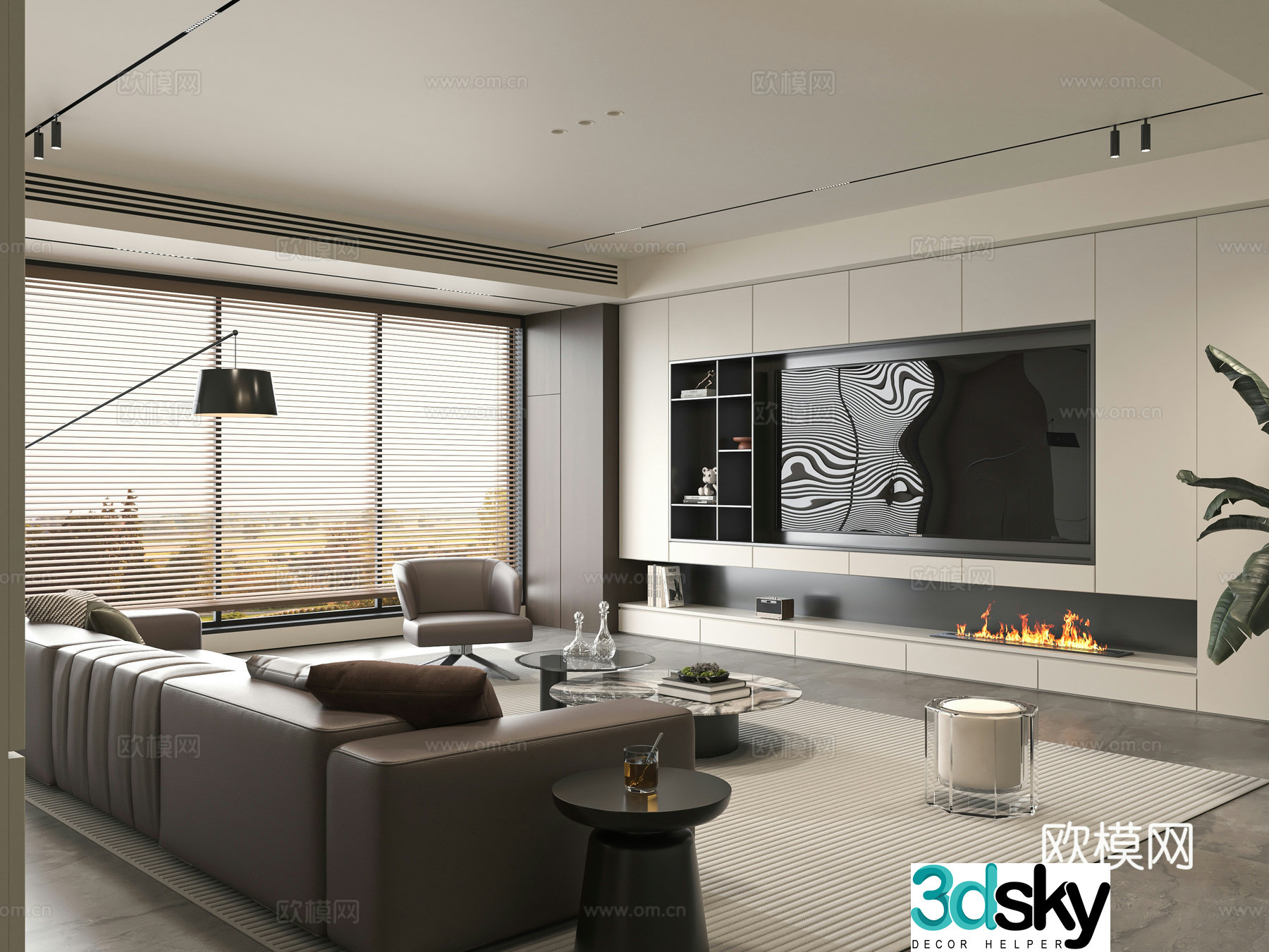 Minotti modern Italian living room 3d model