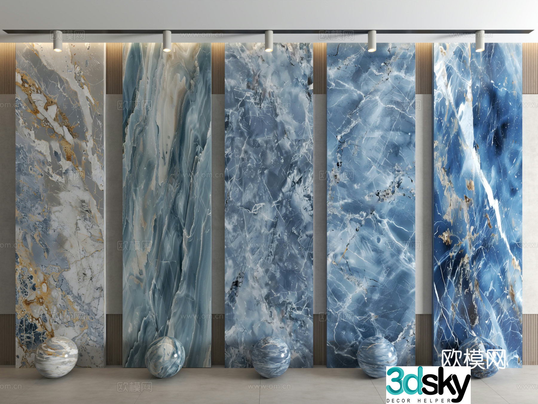 Modern stone marble stone slab cultural stone veneer 3d model