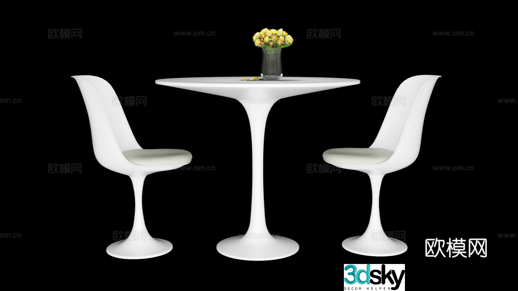 Leisure table and chair combination negotiation table dining table simple table and chair combination negotiation table and chair combination 3D model