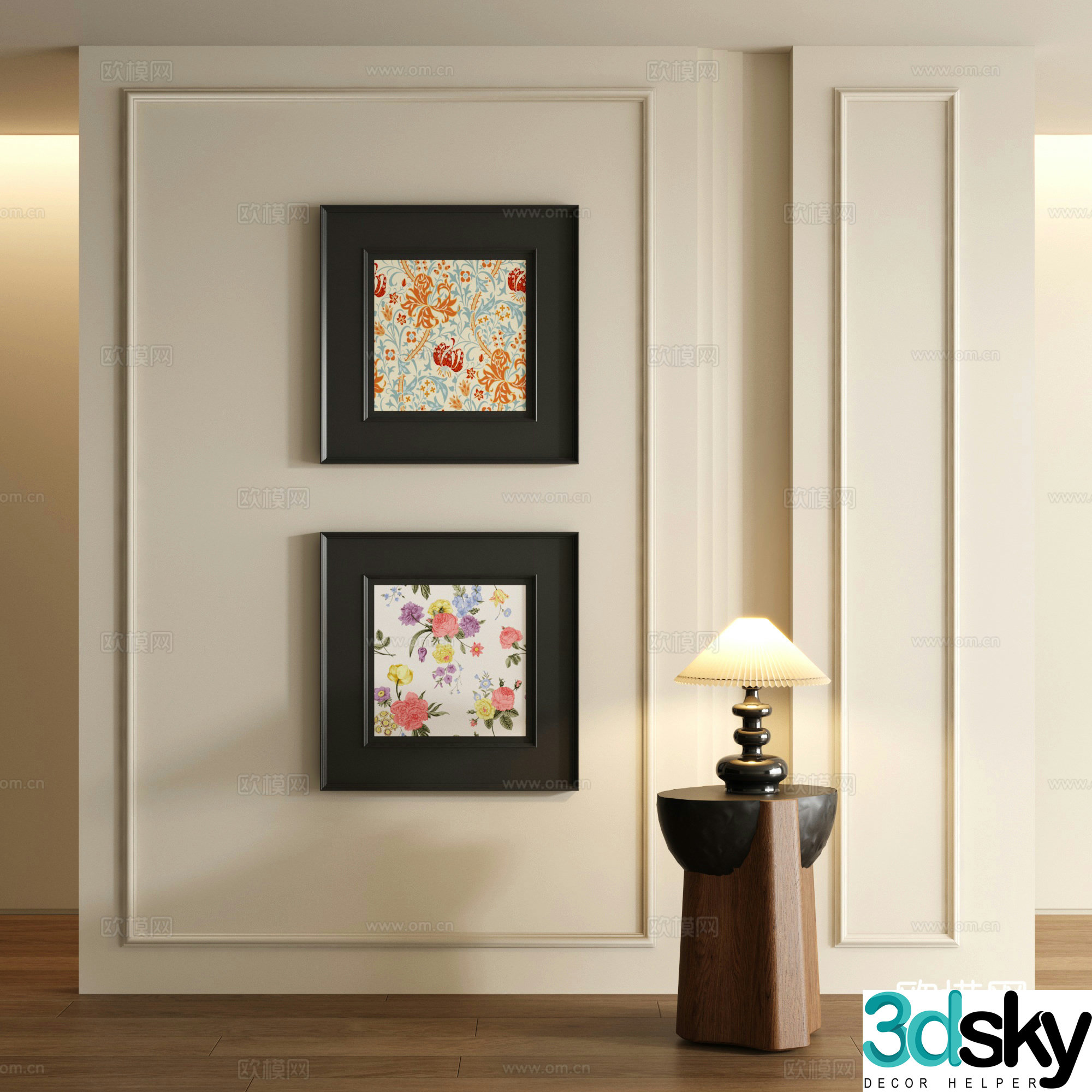 3D model of medieval style decorative painting