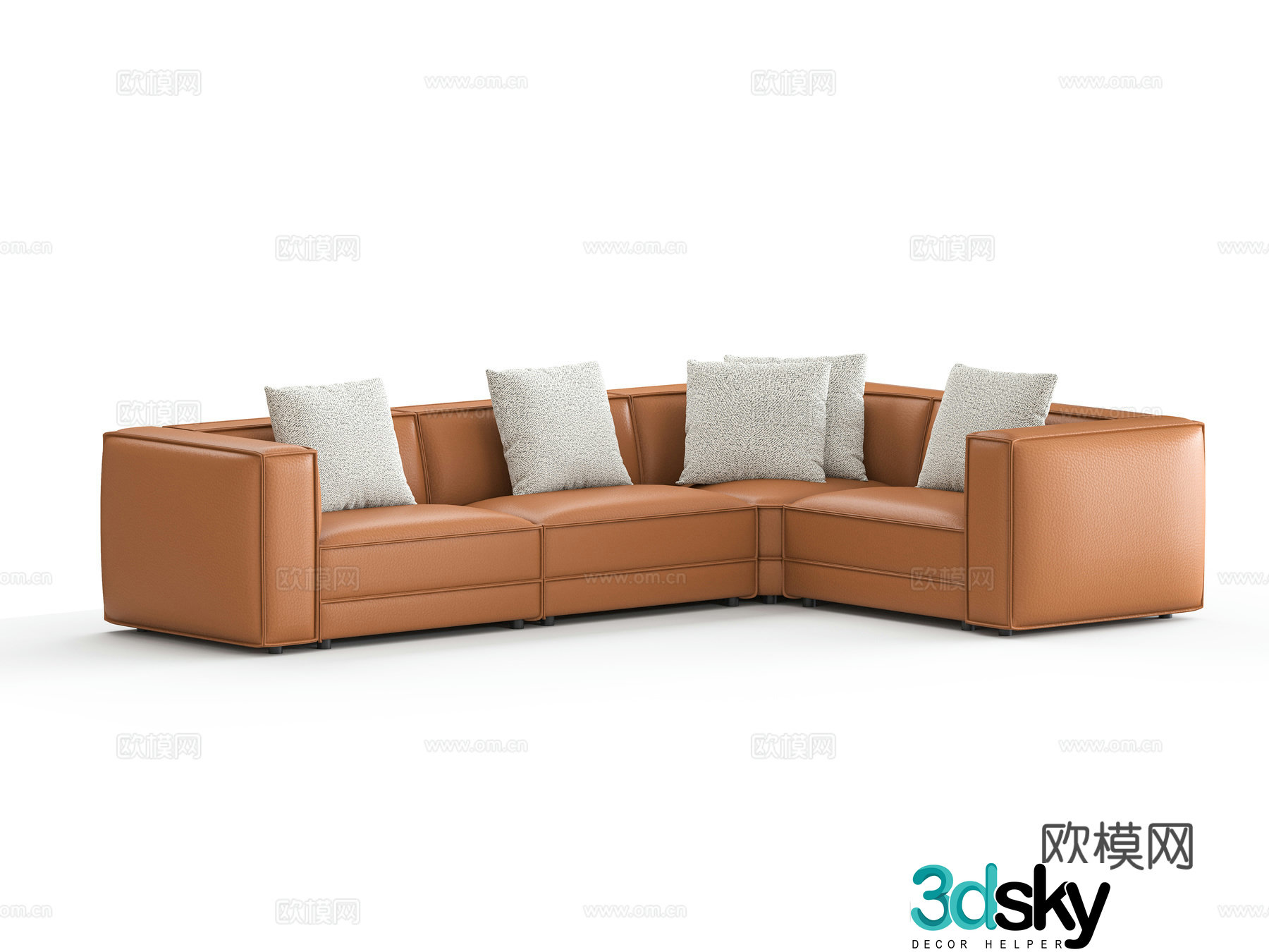 Italian leather multiplayer sofa 3D model
