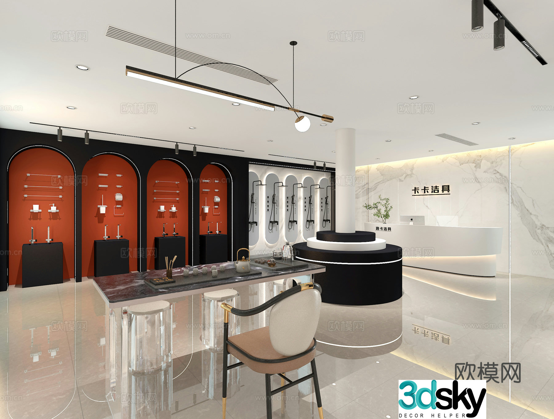 Sanitary ware exhibition hall 3d model