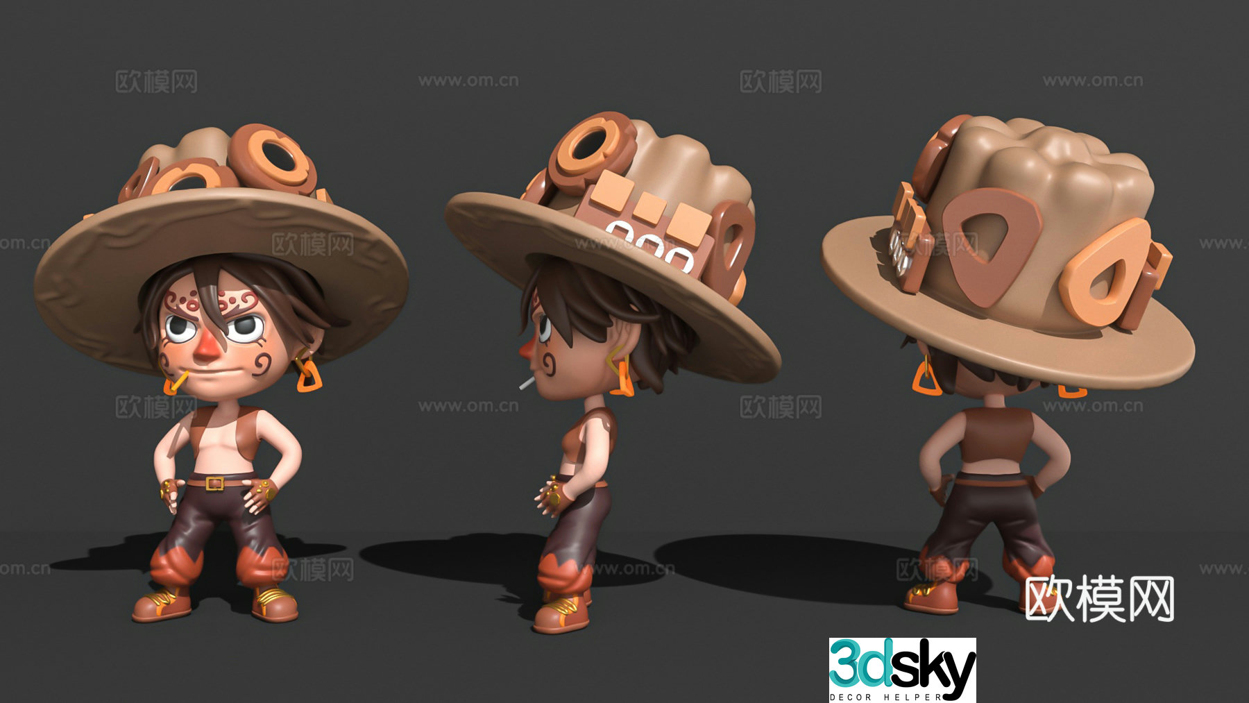 ip character ornament game character hat 3d model