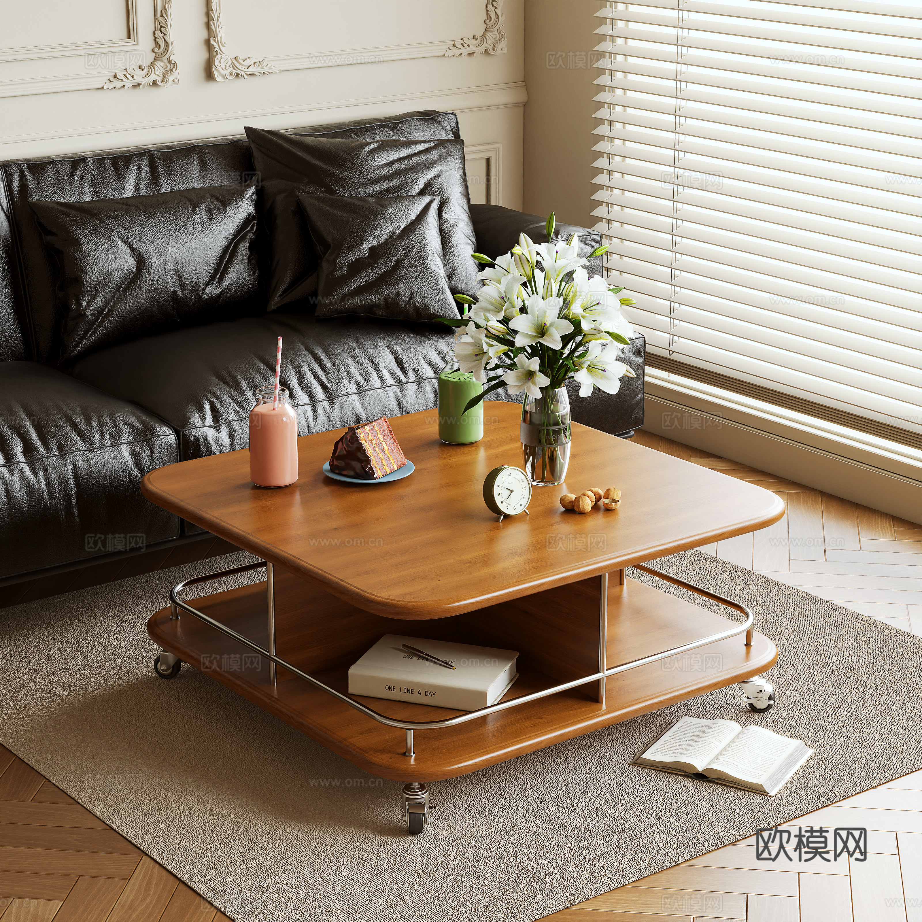 Log style coffee table 3d model