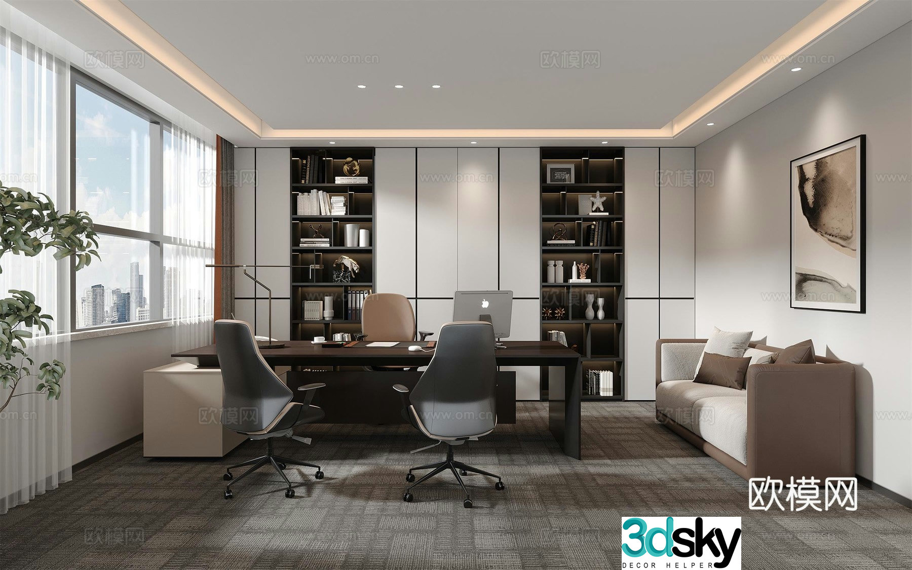 Modern Manager Office General Manager Office Design 3D Model