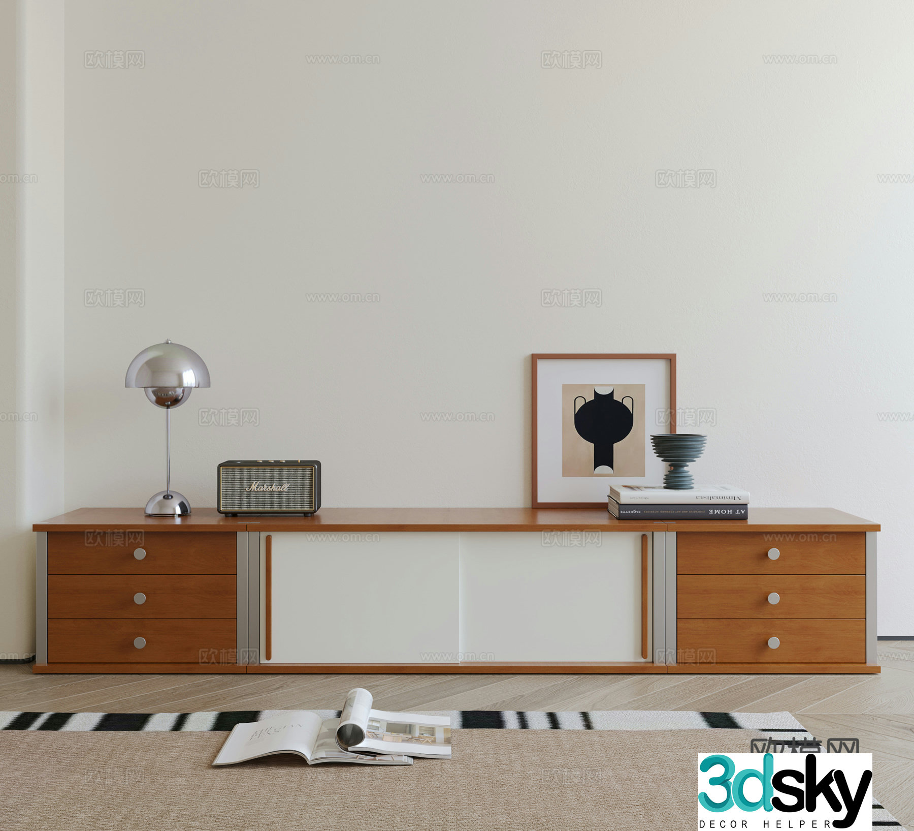Modern medieval TV cabinet 3d model