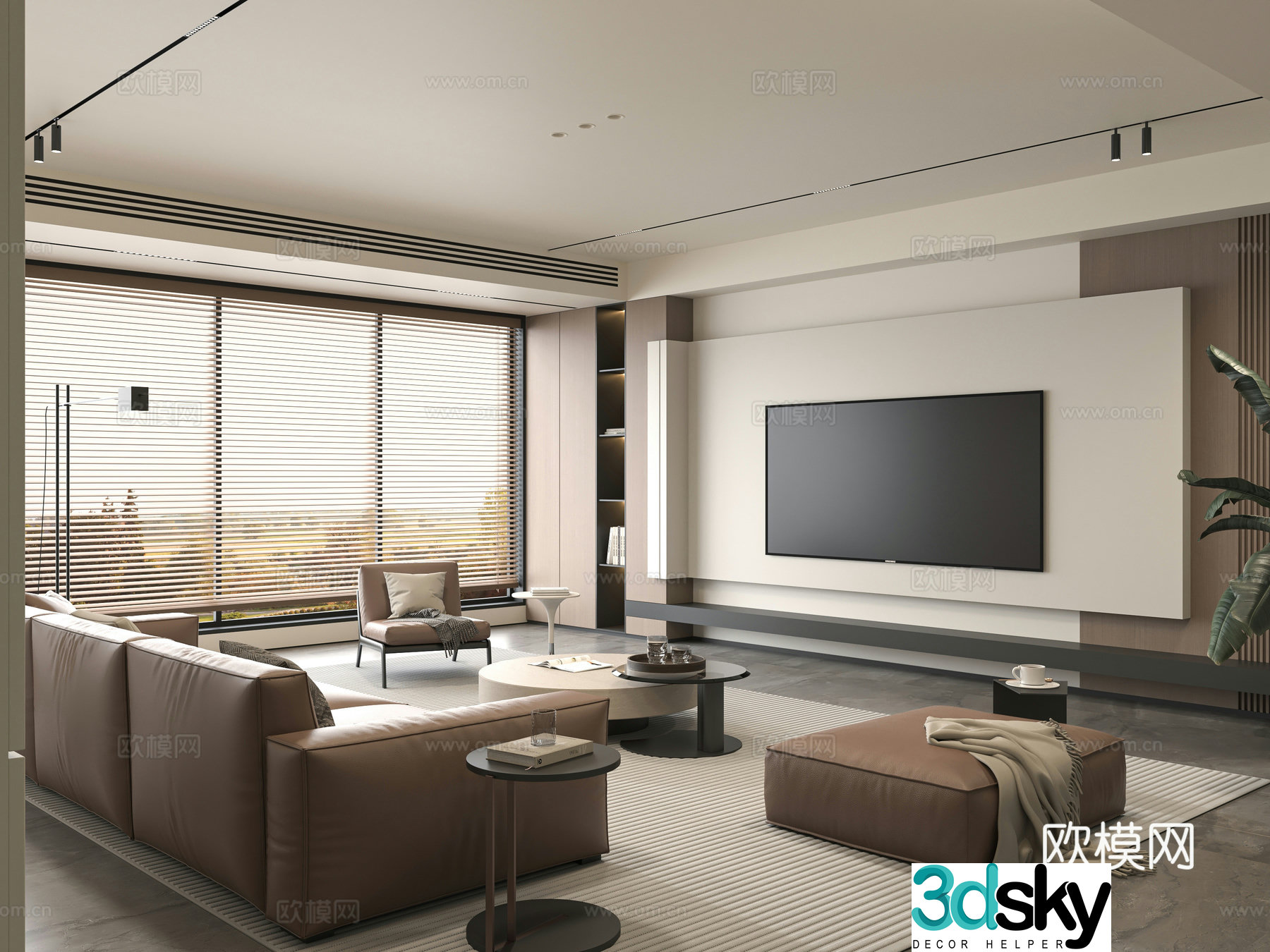 Minotti modern Italian living room 3d model