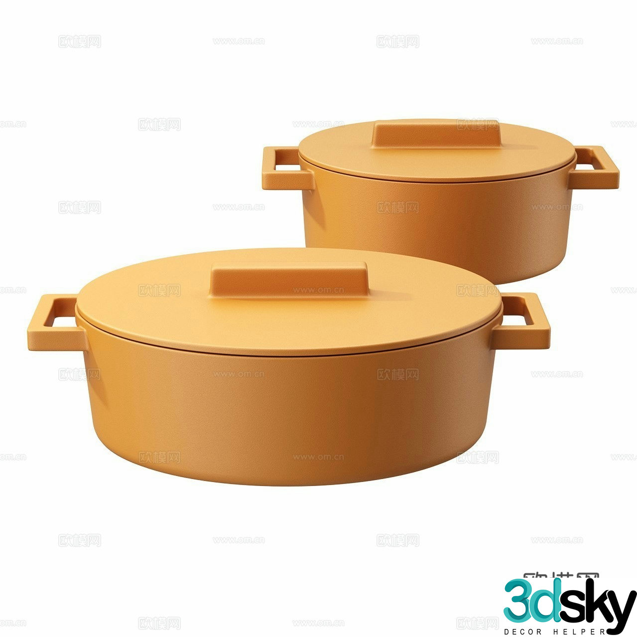 Modern Italian minimalist casserole 3d model