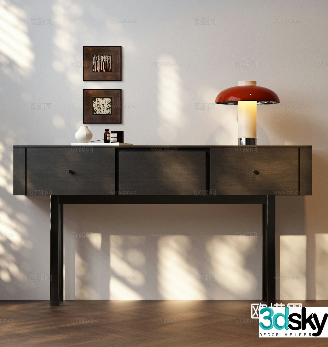 Italian minimalist porch cabinet 3D model