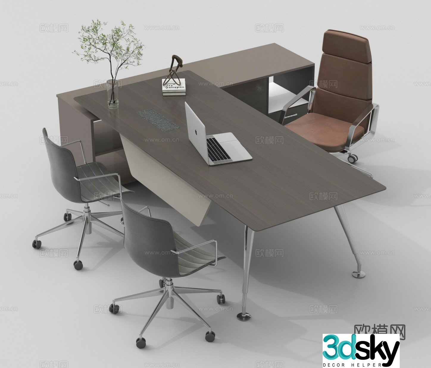 Office desk workstation office desk chair desk desk supervisor desk manager desk 3D model