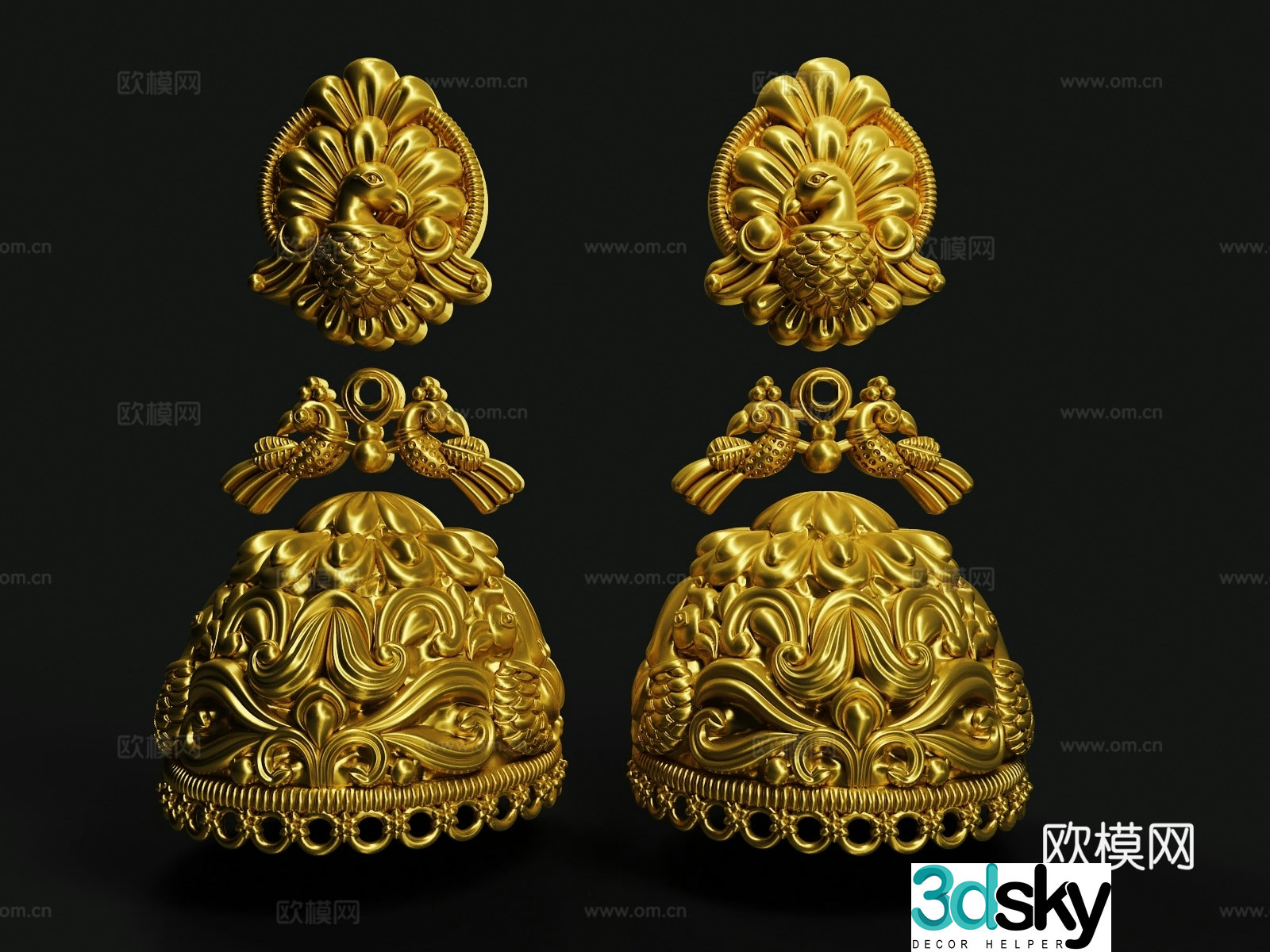 Jewelry Earrings Jewelry 3d Model