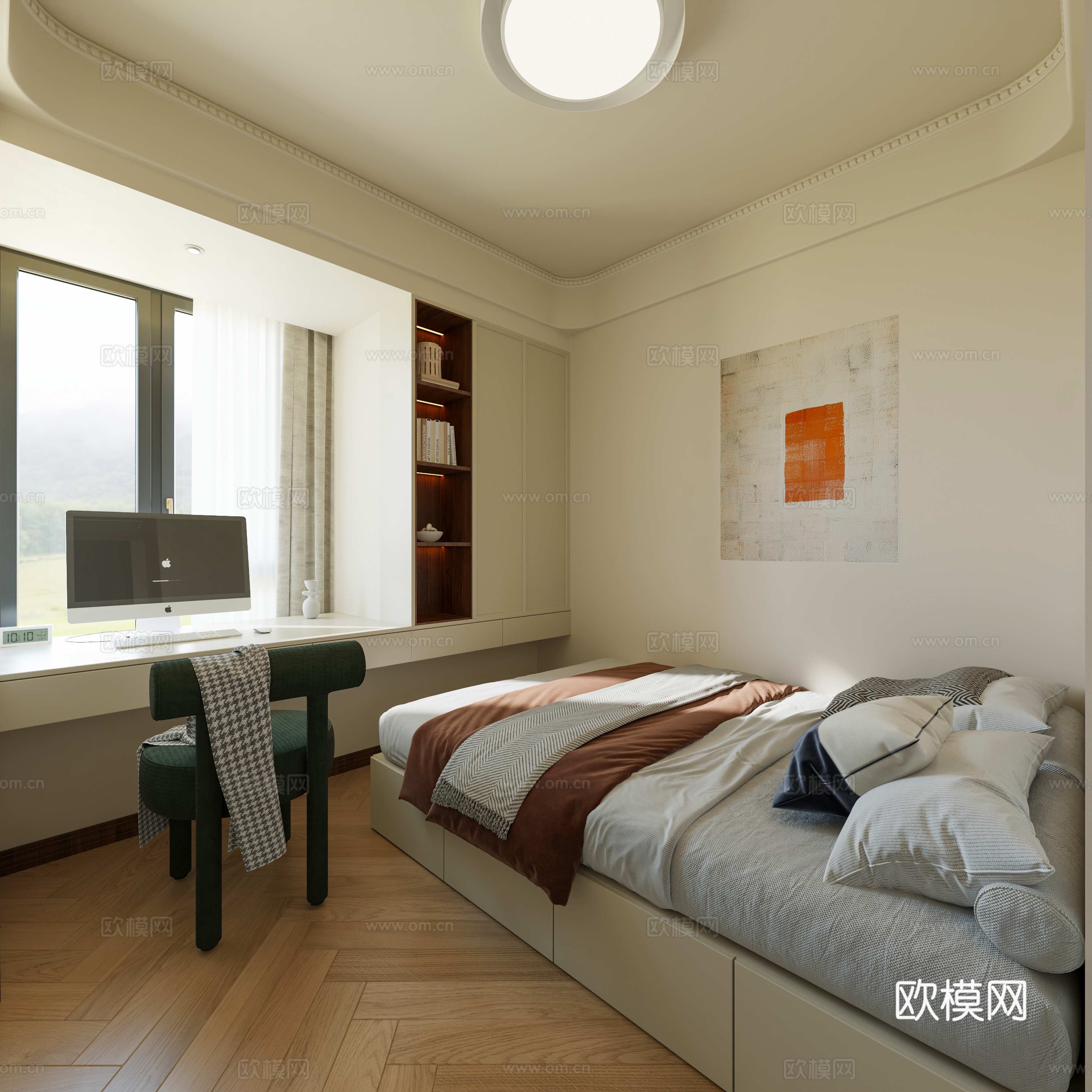Creamy style bedroom children’s room Modern bedroom children’s room Modern guest room Elder room Creamy style elderly 3D model