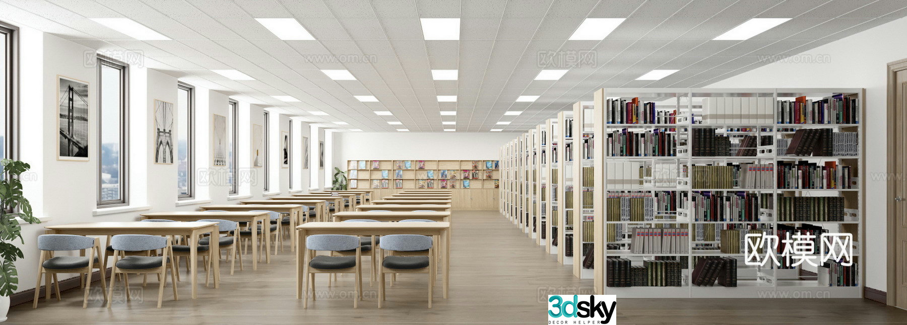 Library Information Room Reading Room Book Bar Book Reading Area Study Room Library 3D Model