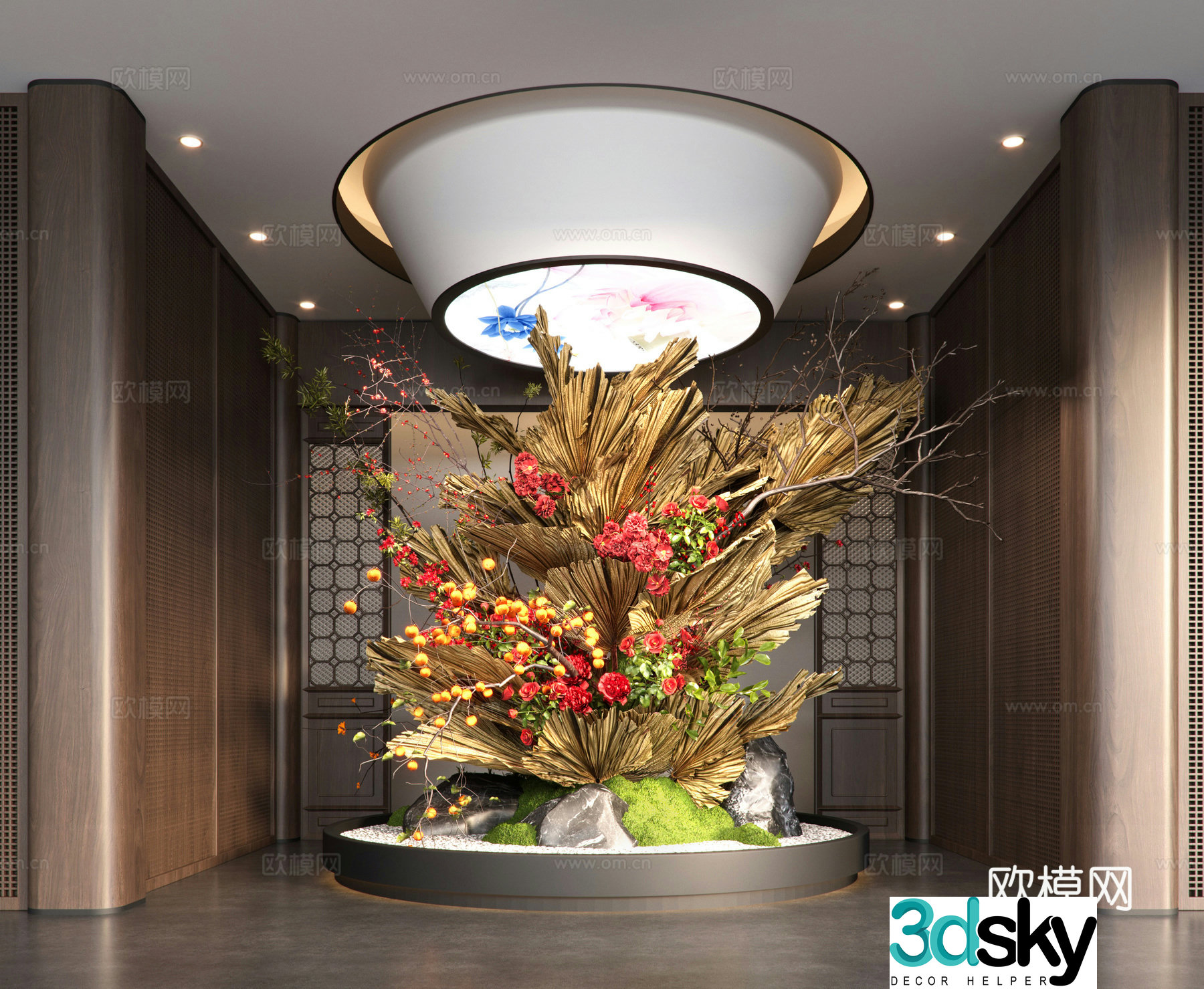New Chinese hotel club hall 3D model