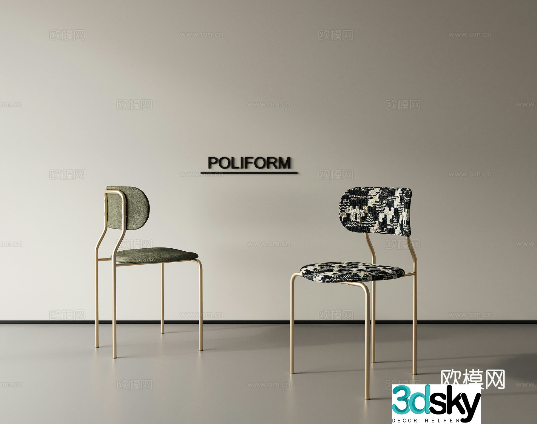 Single chair dining chair book chair 3d model