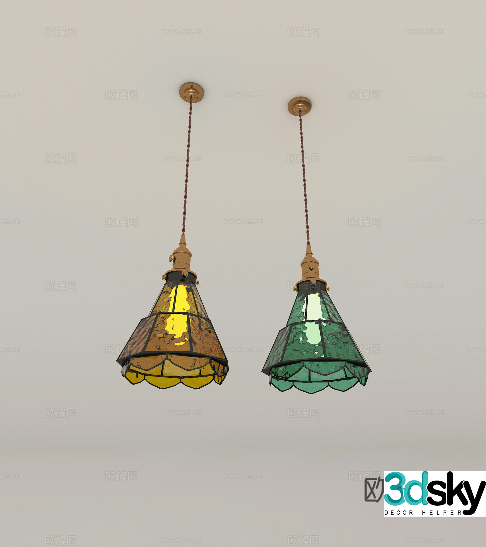 Modern light luxury retro chandelier 3d model