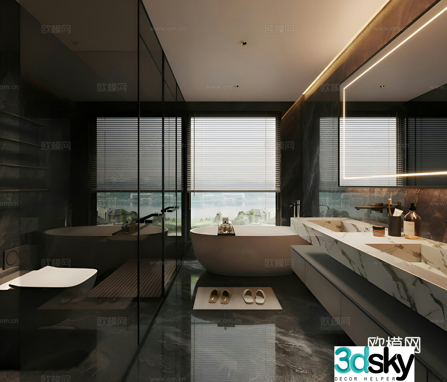 Modern Italian bathroom 3d model