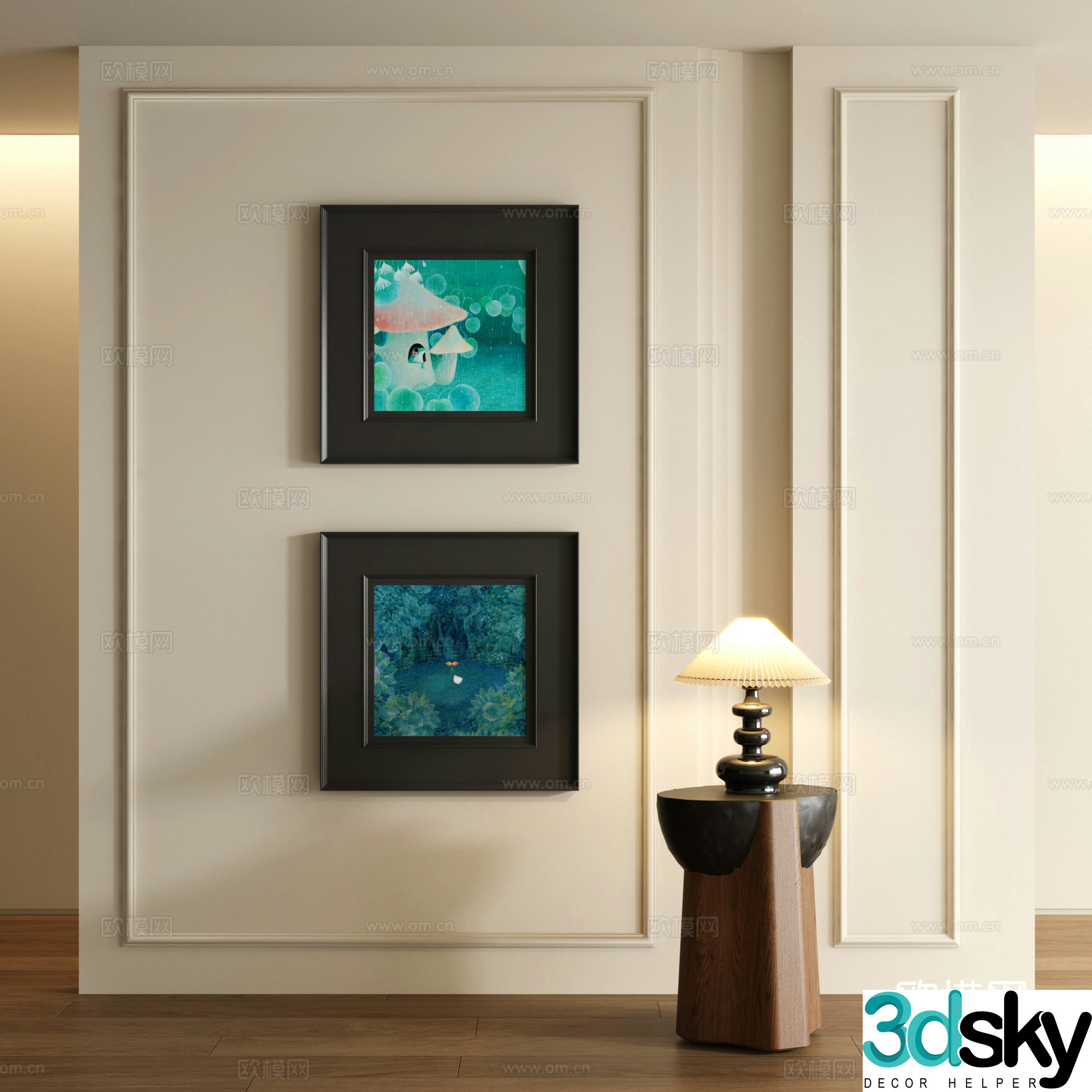 3D model of medieval style decorative painting