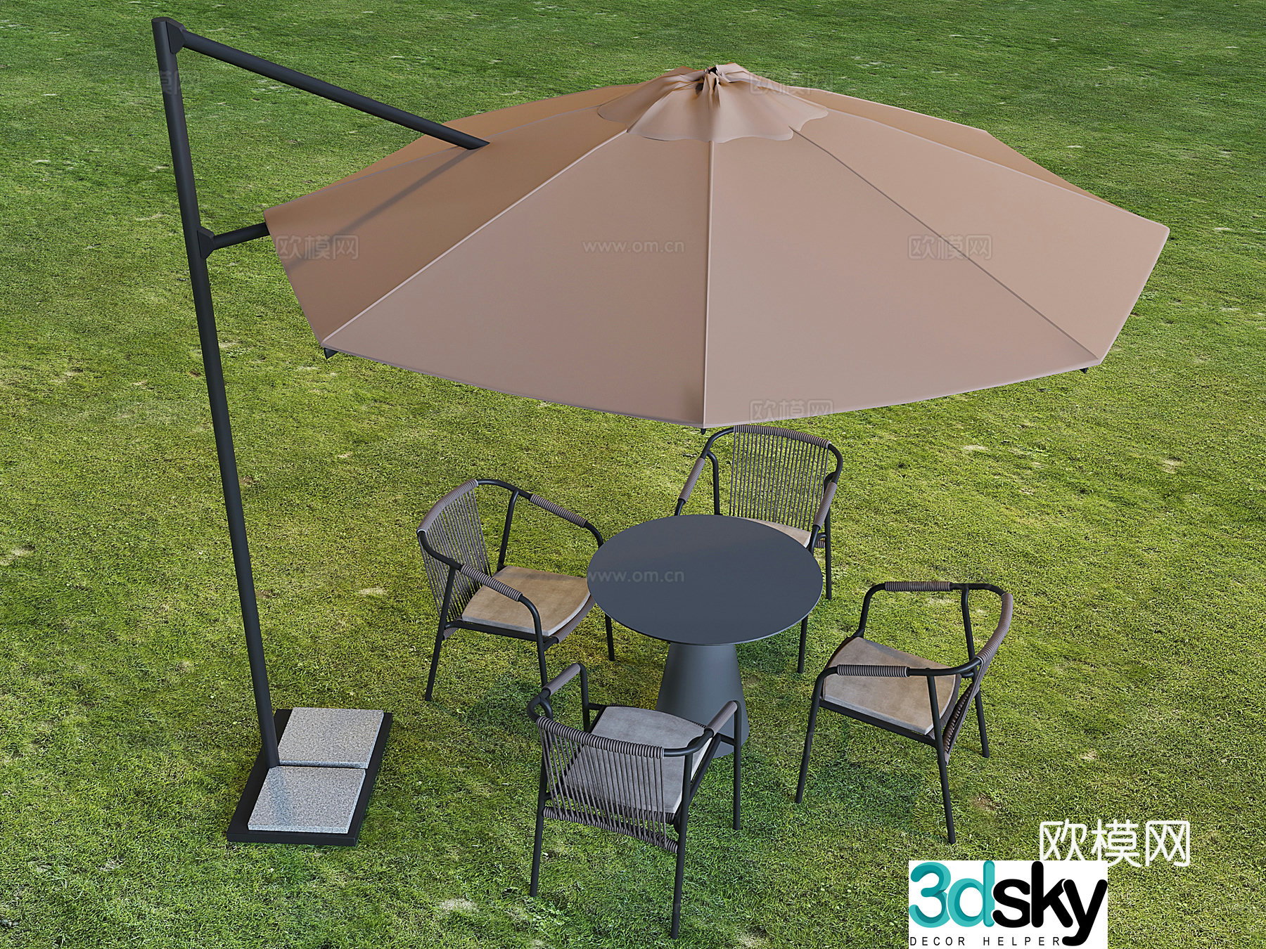 Outdoor camping awning cafe leisure tables and chairs outdoor area tables and chairs combination 3D model