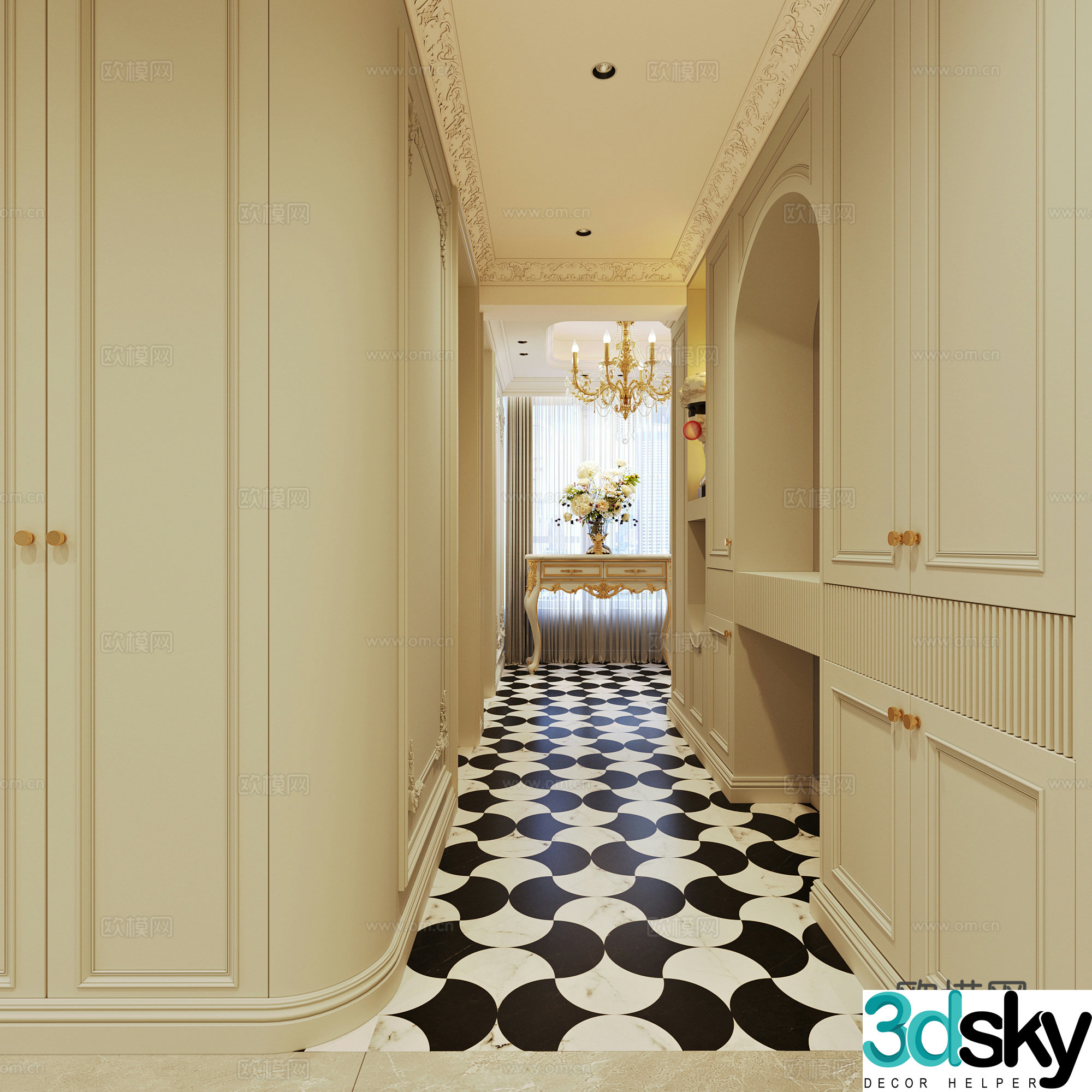 French aisle 3D model