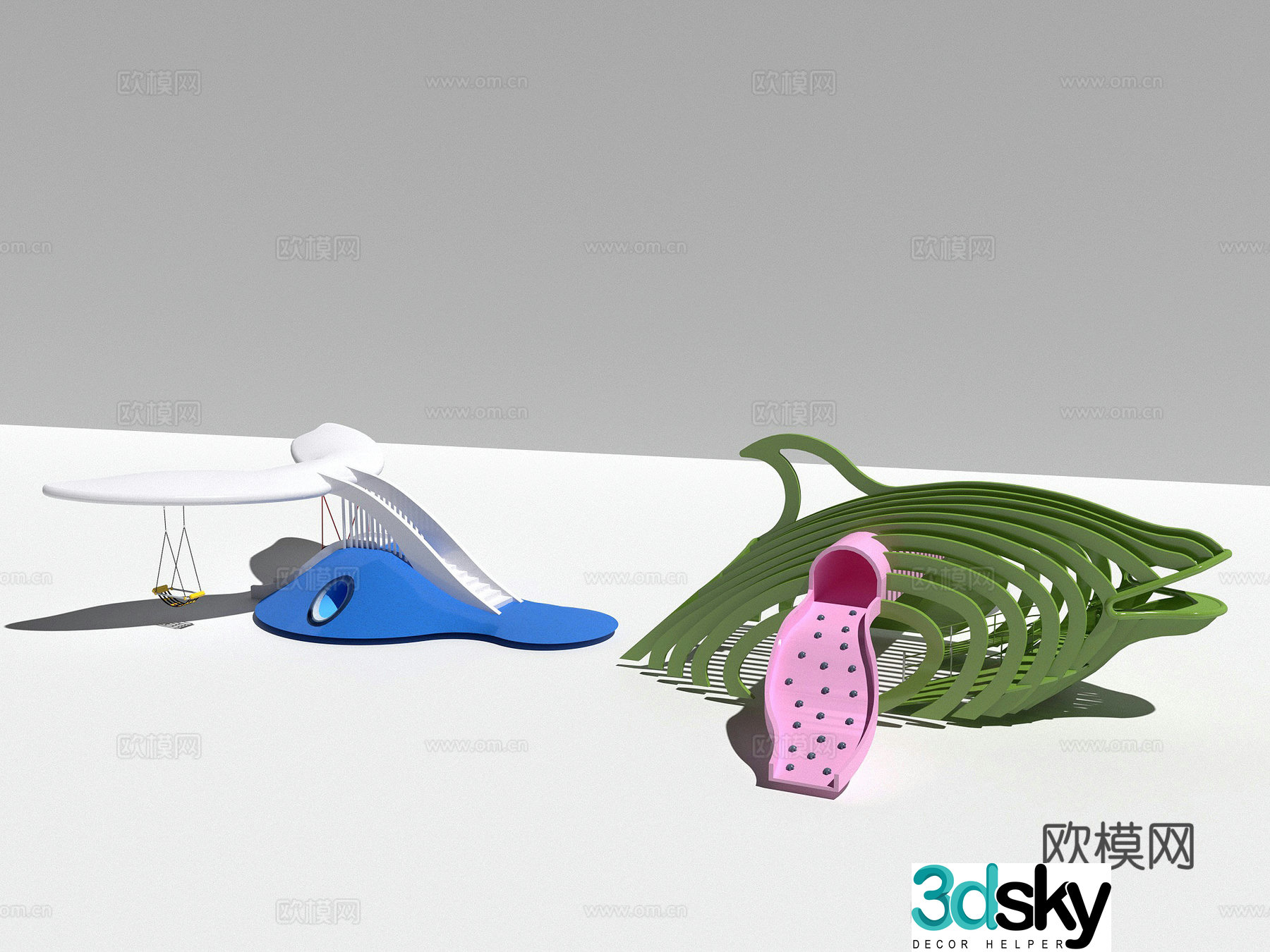 Amusement equipment children’s toys outdoor slide 3d model