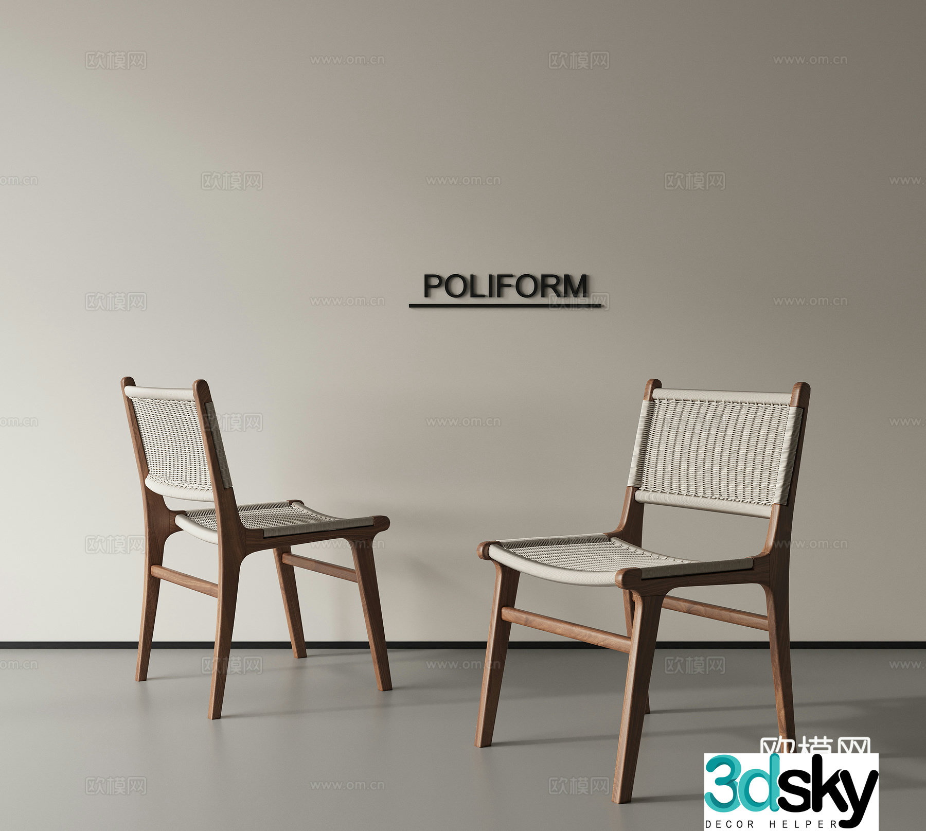 Dining chair single chair book chair 3d model
