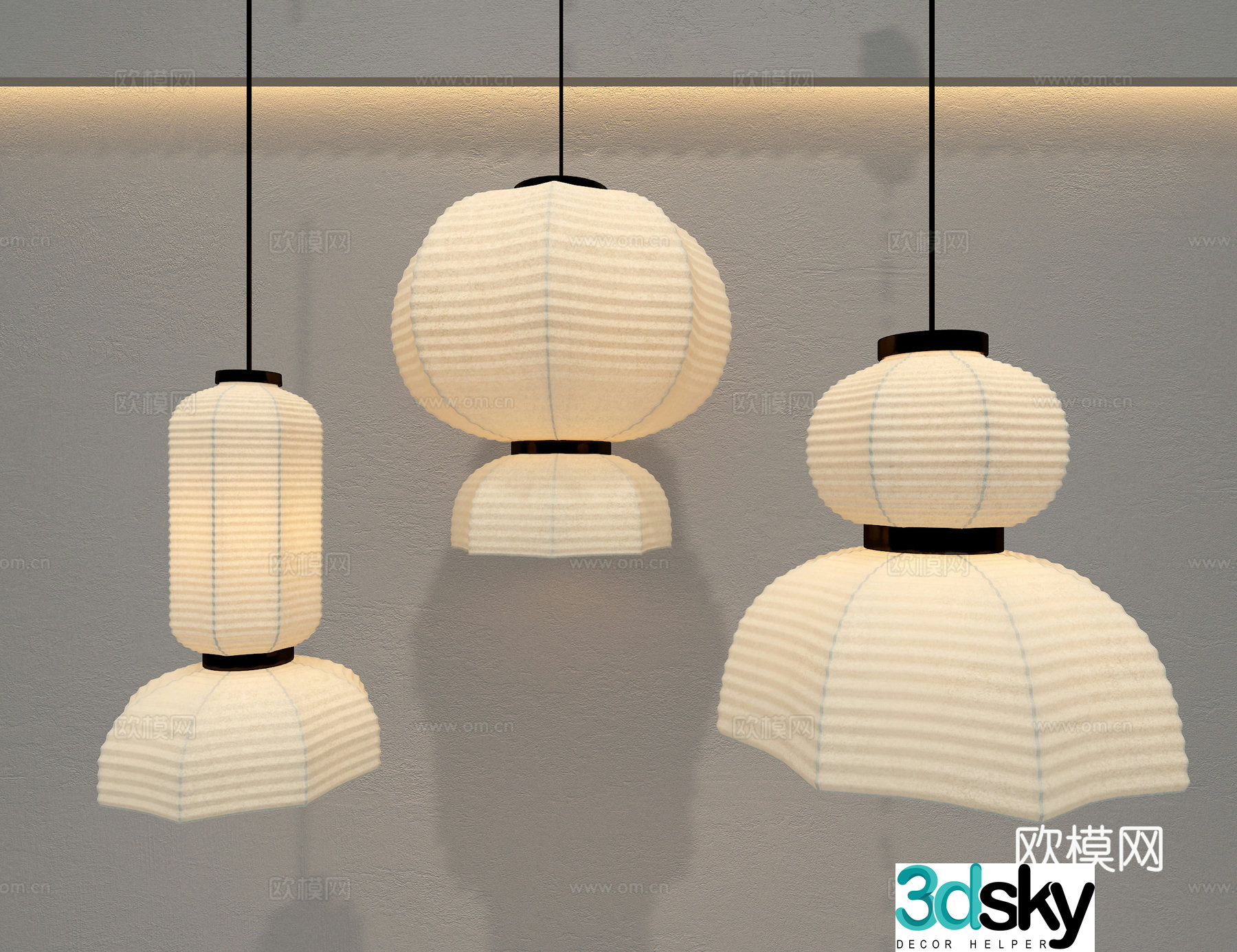 Lantern chandelier 3d model