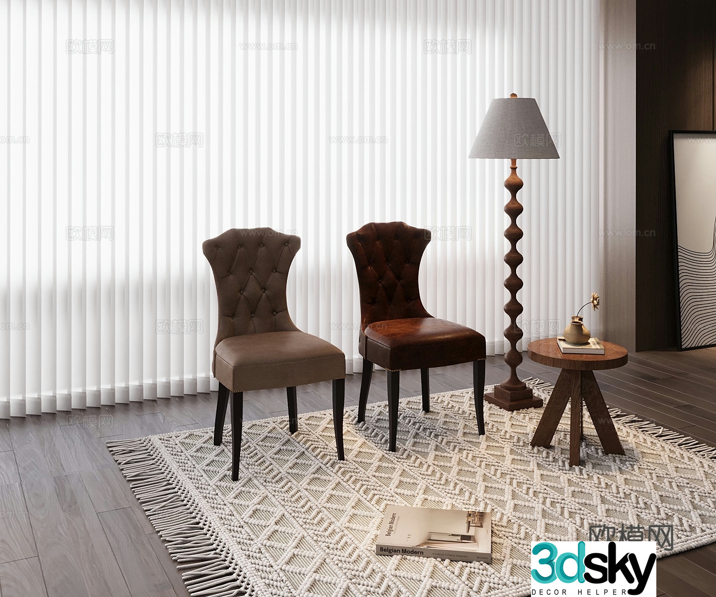 American dining chair 3d model
