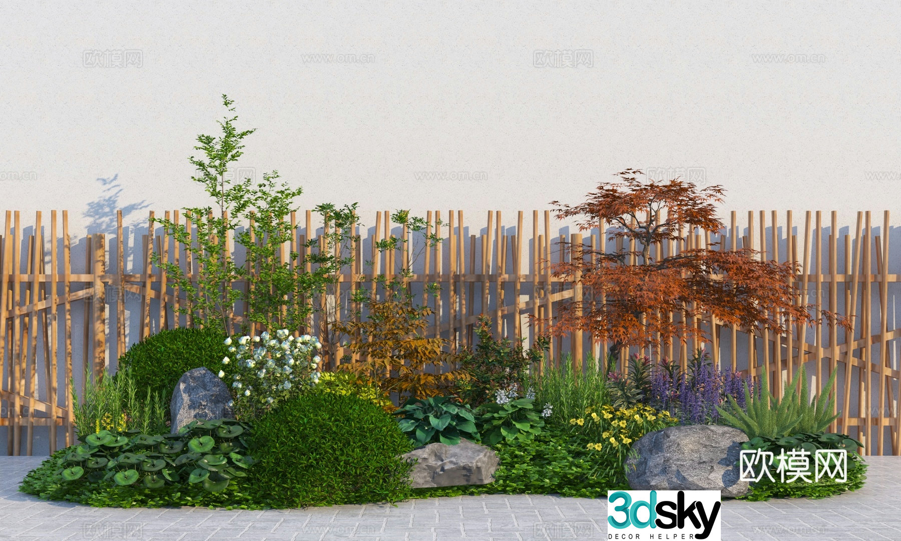 Modern plant combination 3D model