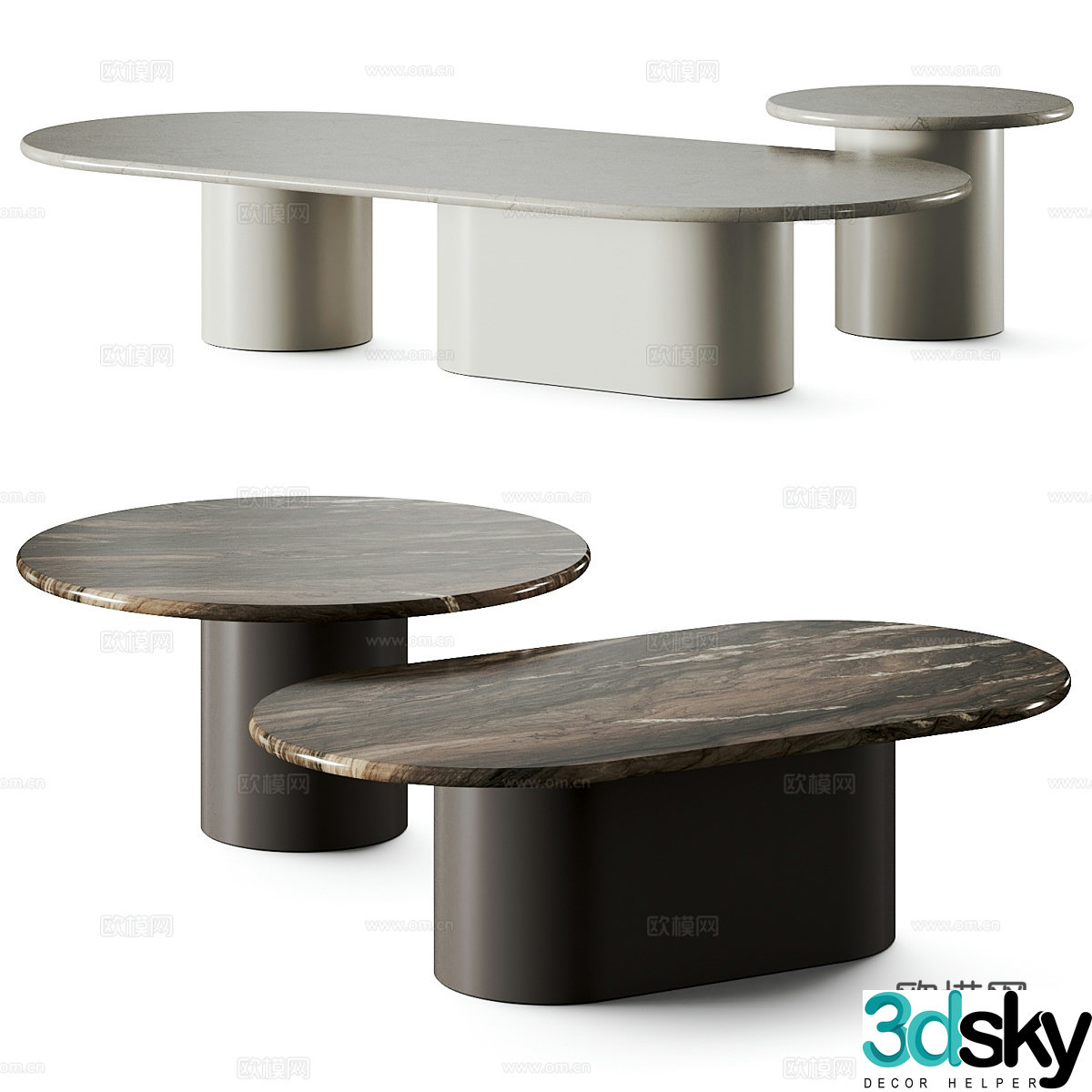 Modern Italian light luxury Ditre Italia Arcade coffee table 3D model