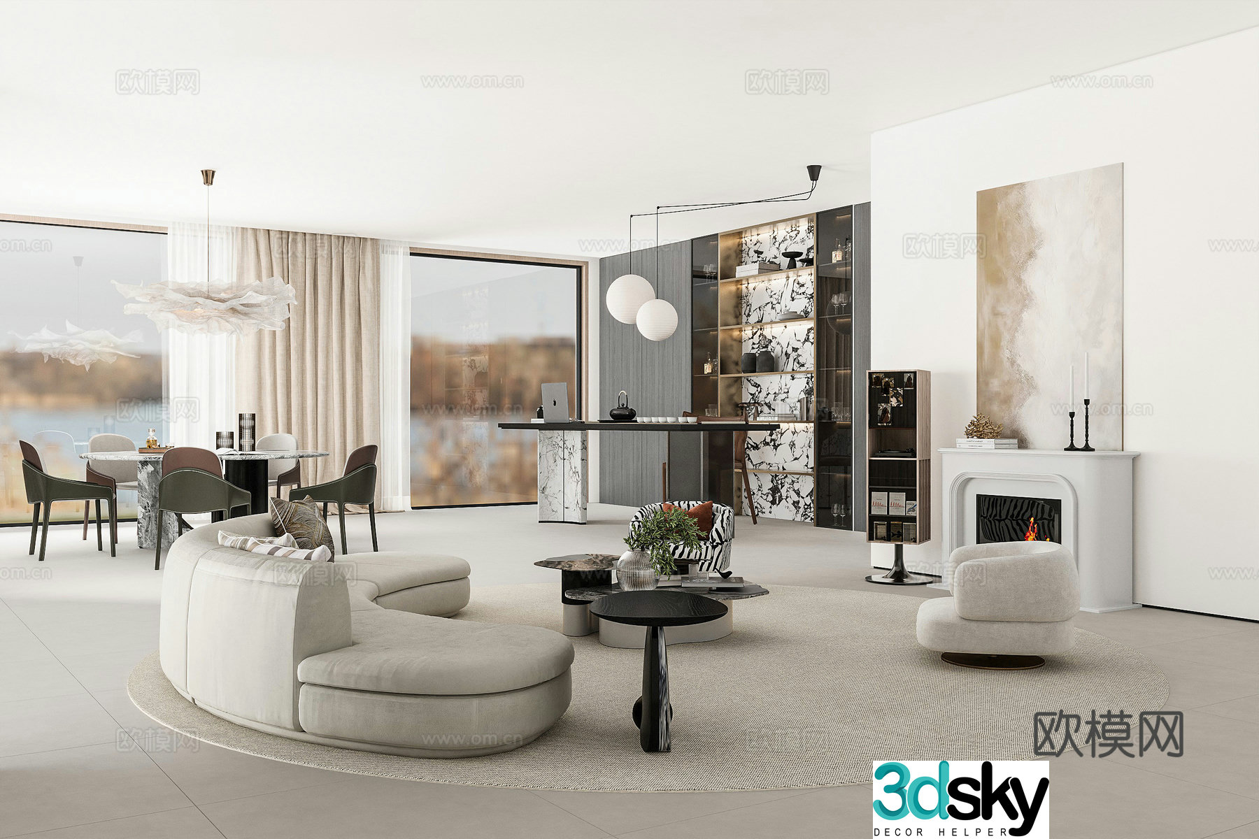 Modern living room 3d model