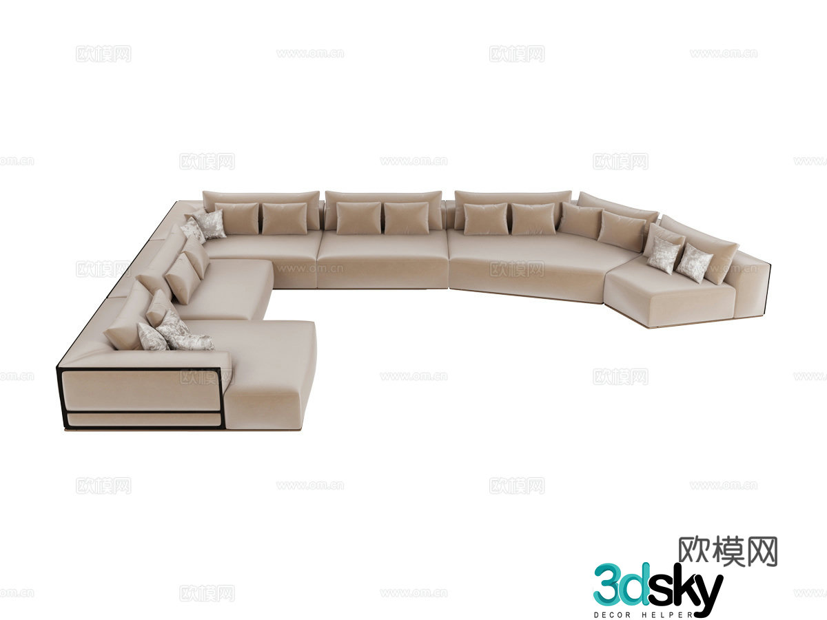 visionnaire-multi-person corner sofa 3d model