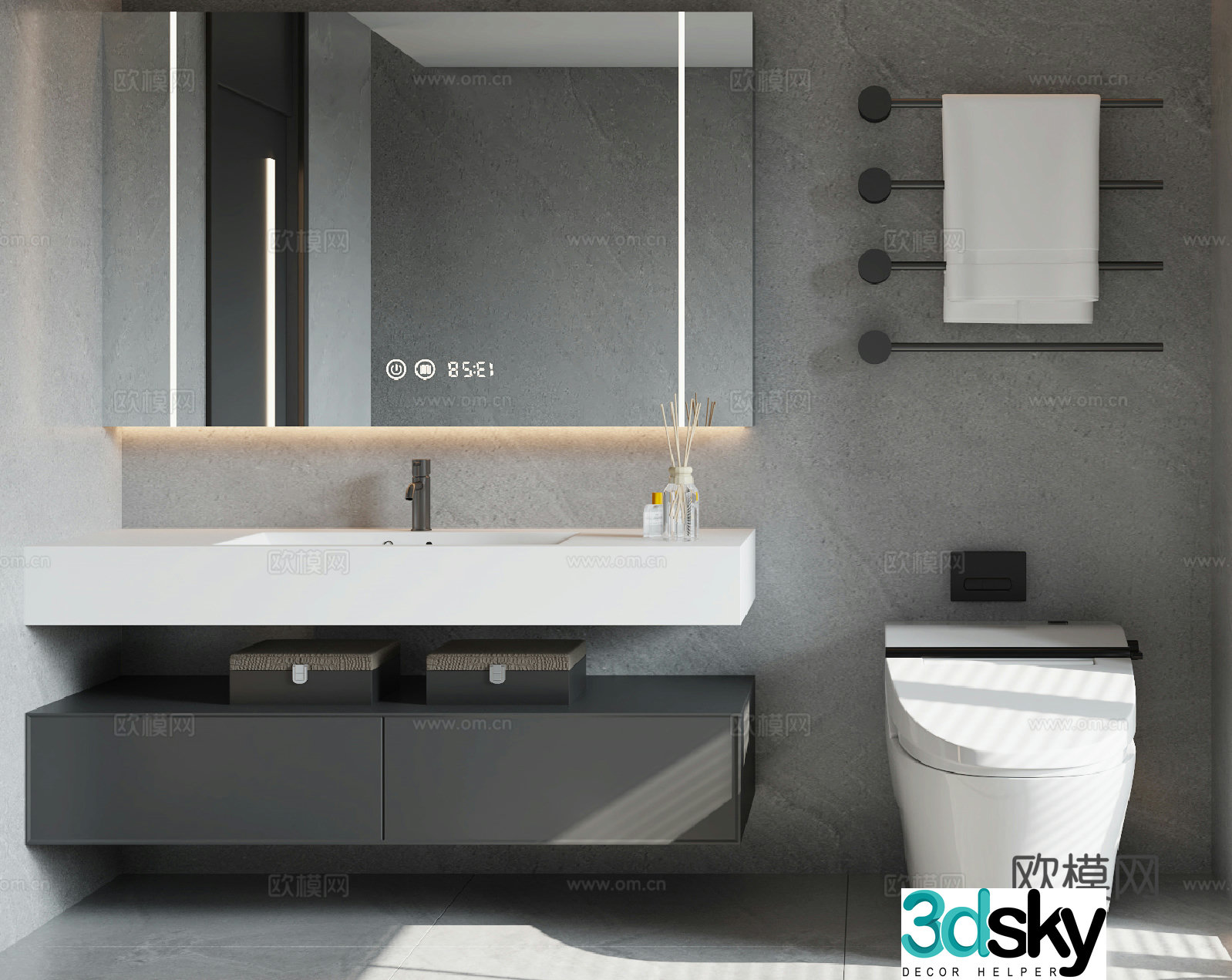Modern bathroom cabinet 3d model