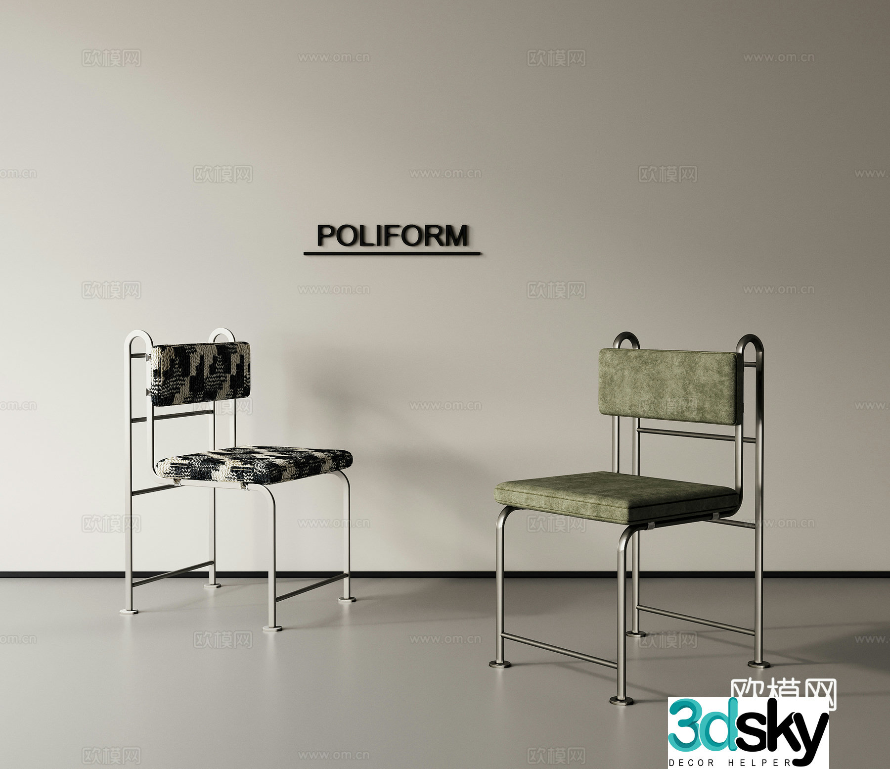 Single chair dining chair book chair 3d model