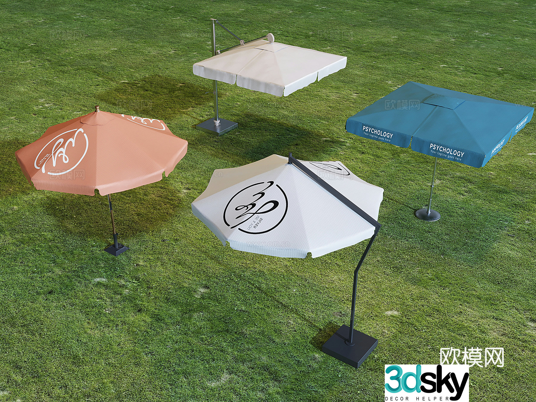 Outdoor awning parasol 3d model